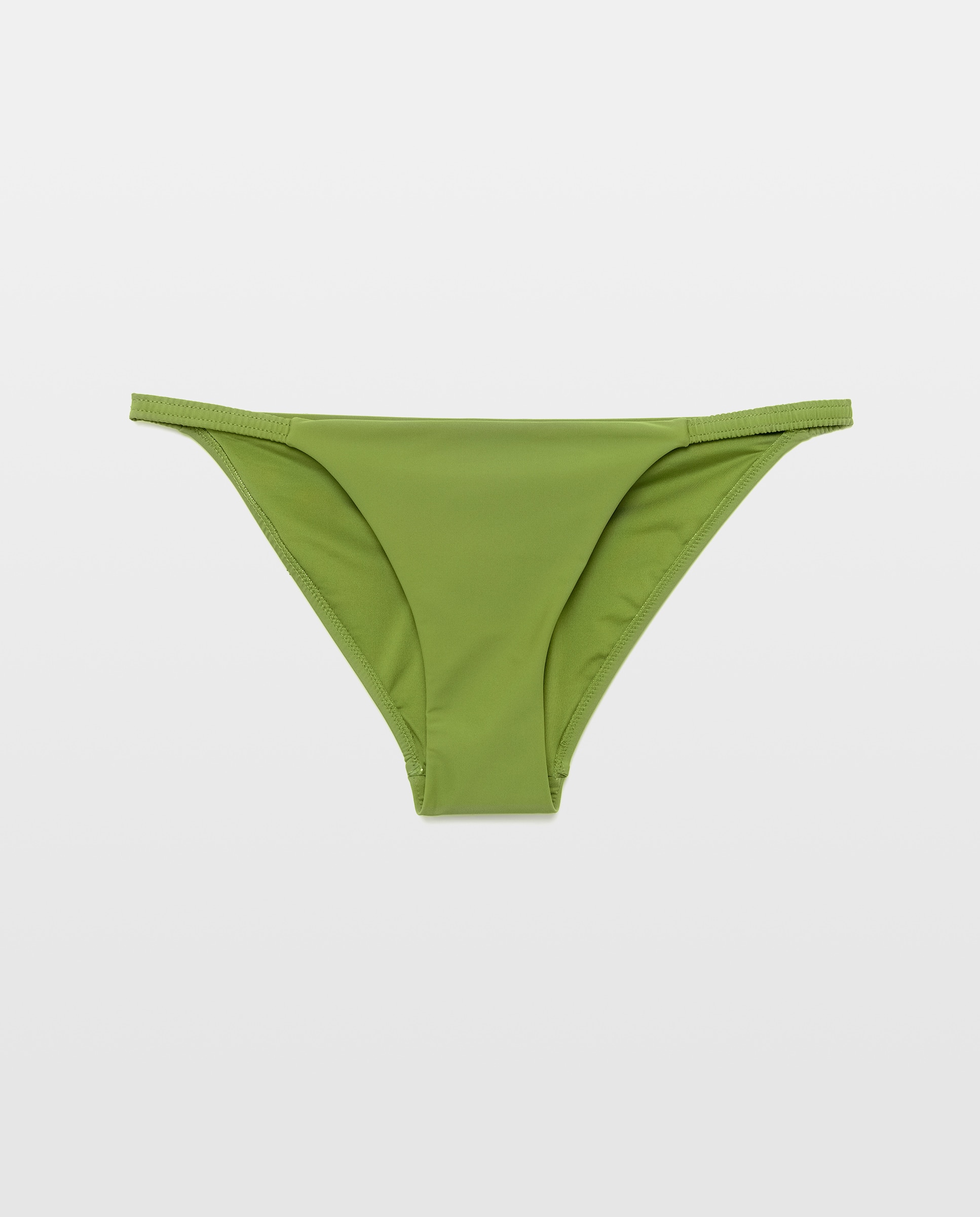 Cueca de Biquíni de Poliamida Lisa Verde-4