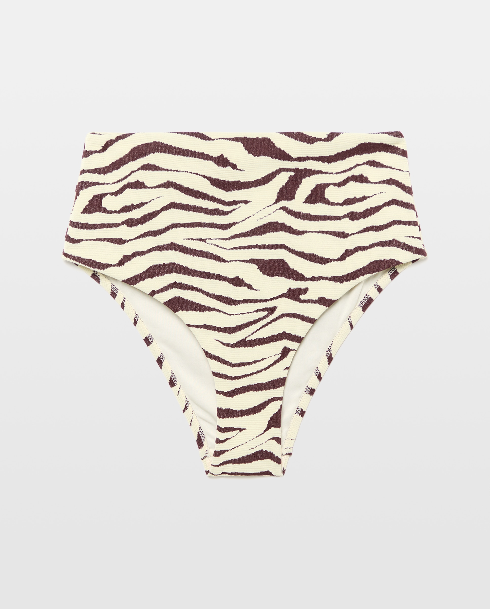 Cueca de Biquíni com Estampado Castanho-4