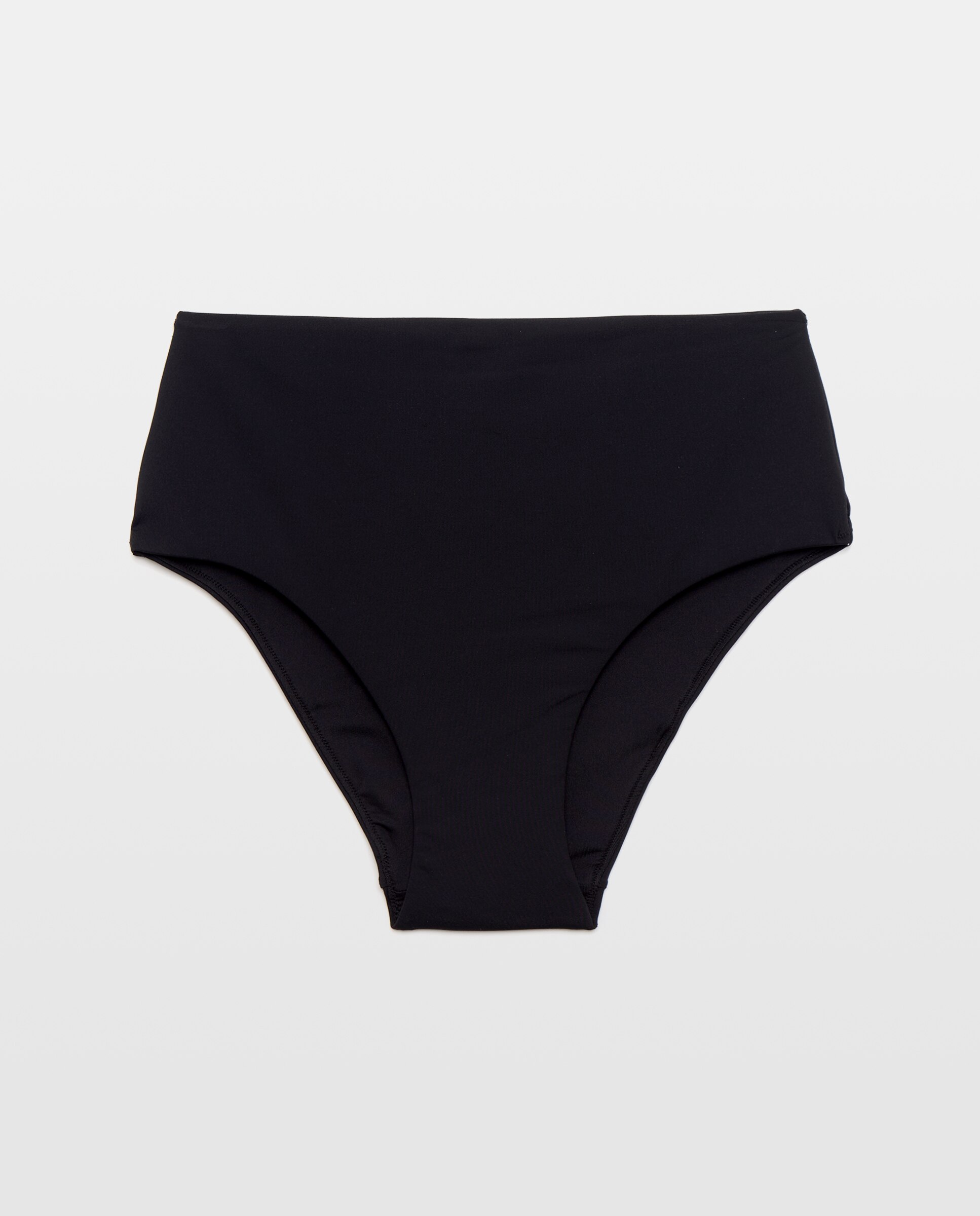 Cueca de Biquíni de Cintura Subida - Preto Preto-4