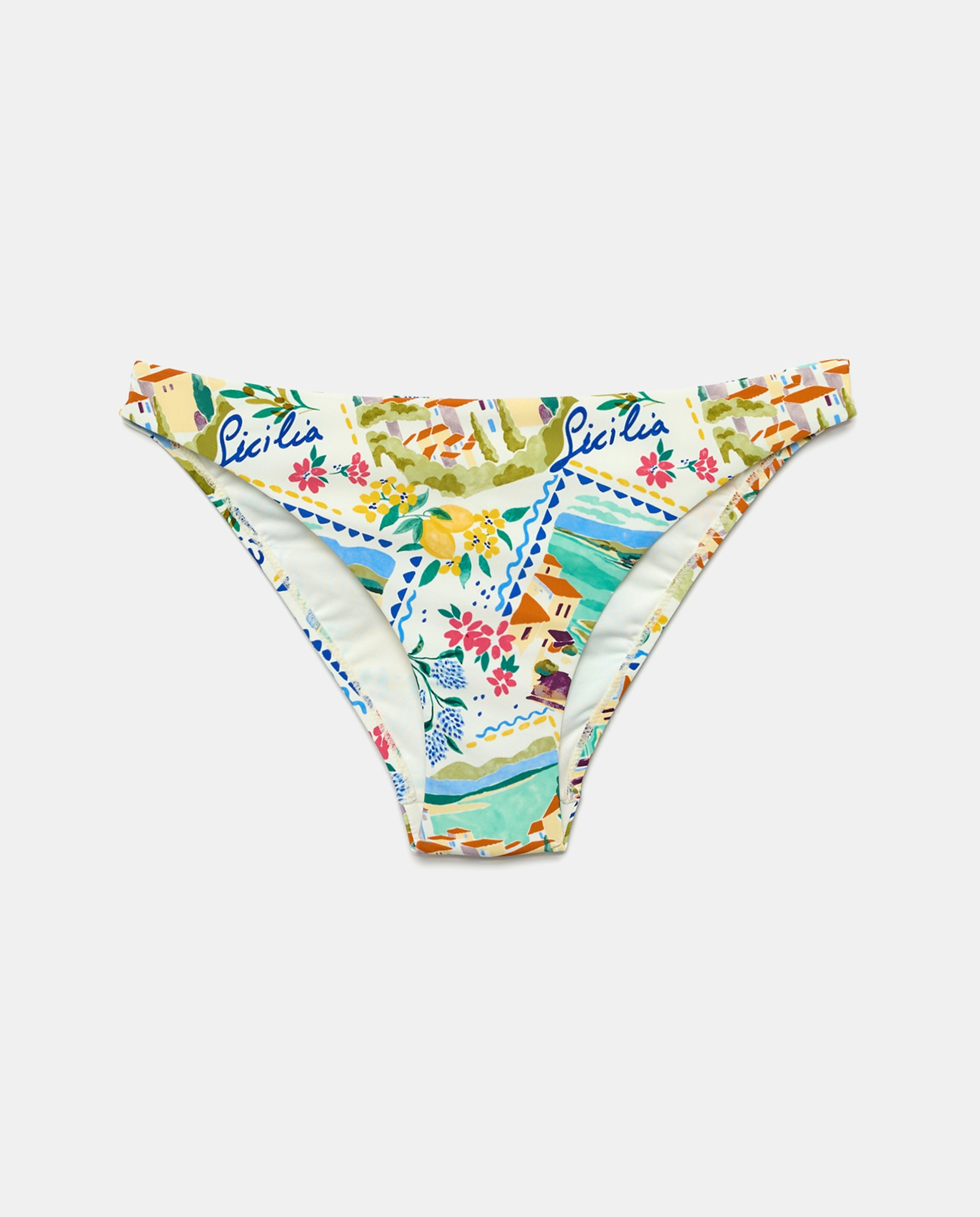 Cueca de Biquíni Estampada Branco-4
