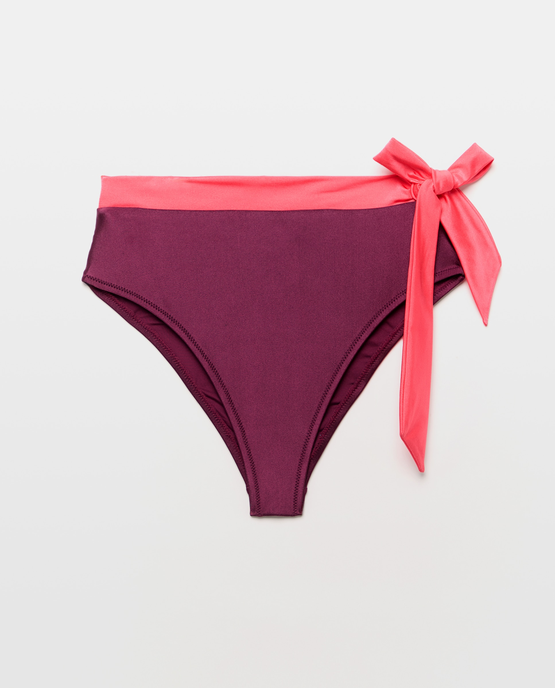 Braga alta de bikini con detalle de lazo - Énfasis - 291 Berenjena 291 Berenjena-4
