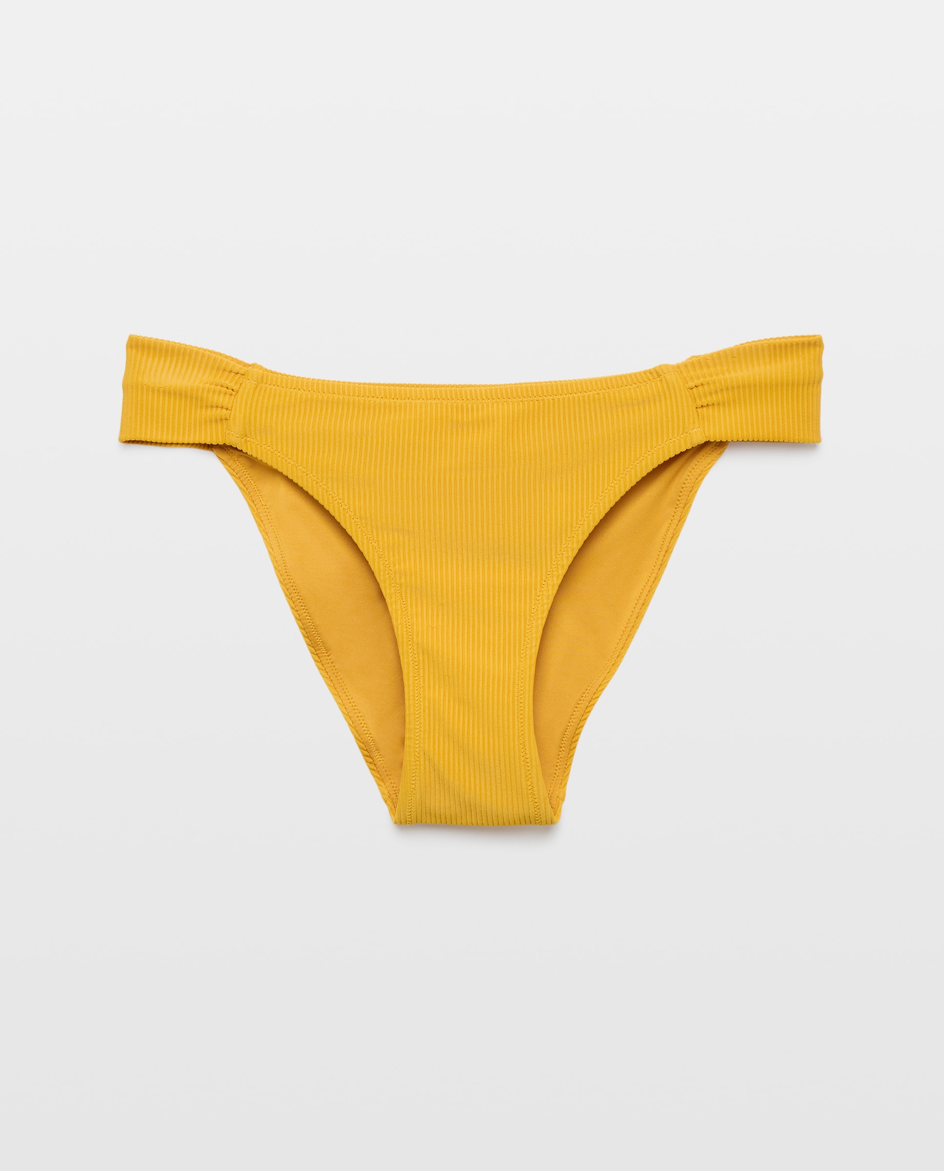 Cueca de Biquíni com Franzidos 300 Amarelo-4
