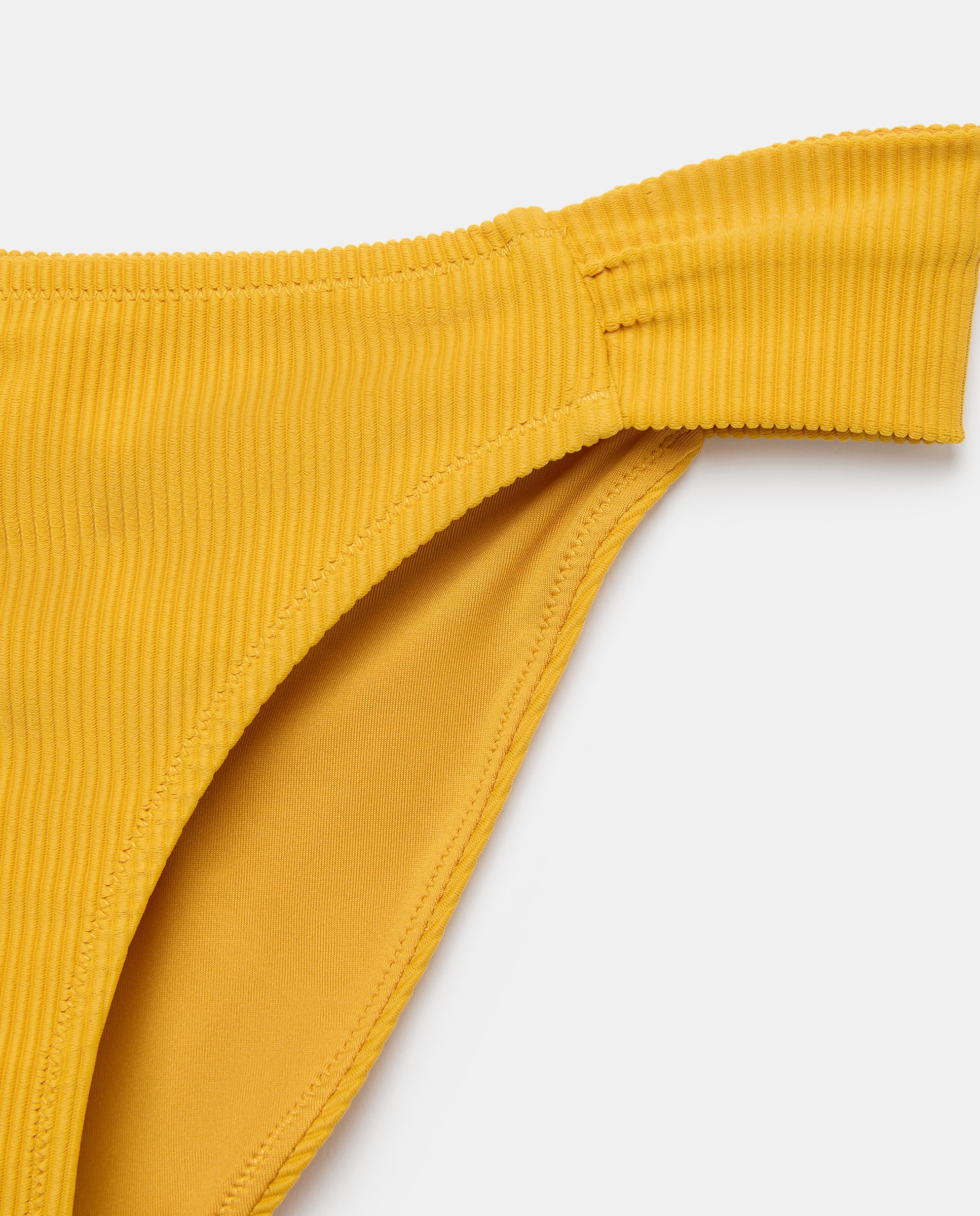 Cueca de Biquíni com Franzidos 300 Amarelo-5