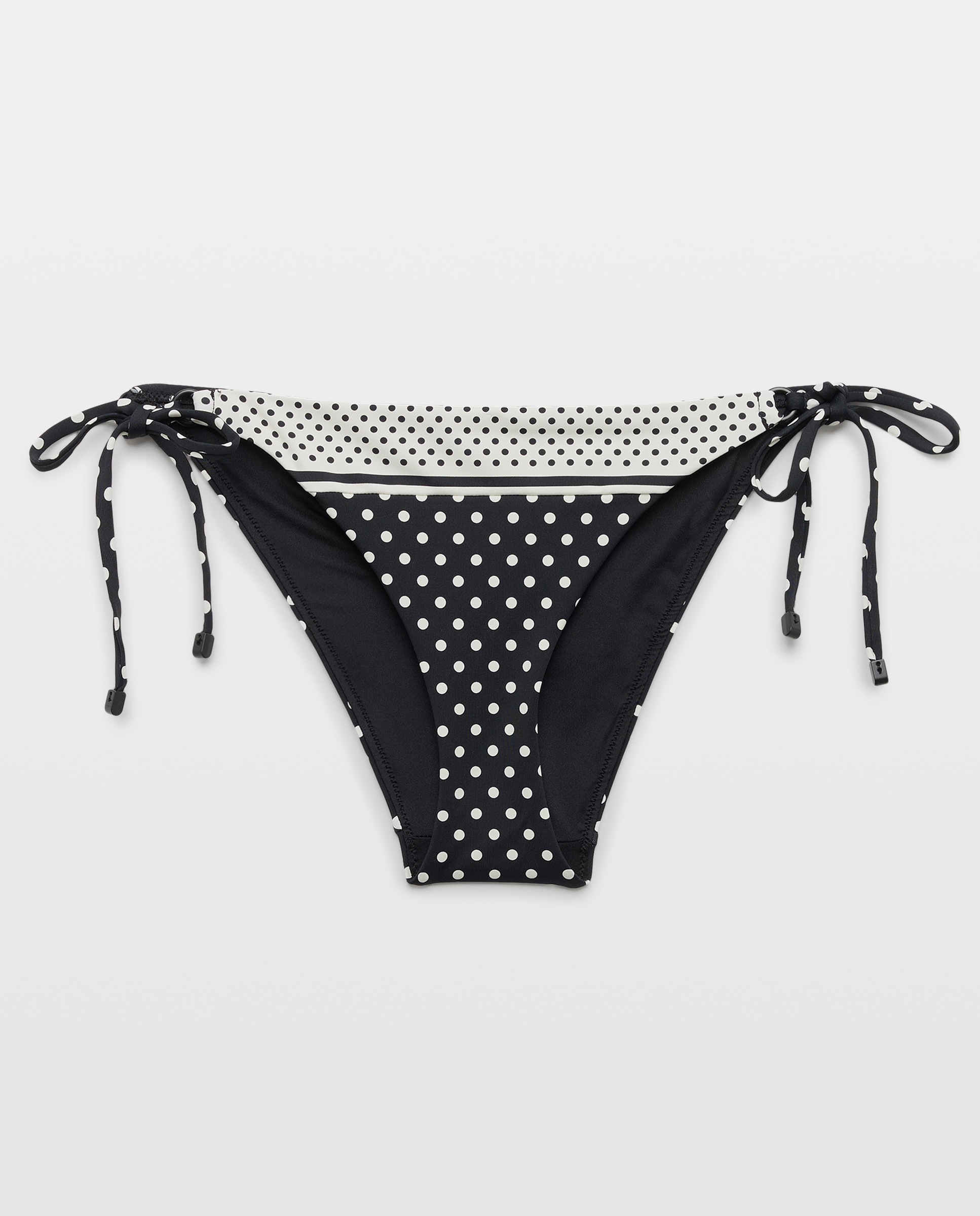Cueca de Laço Fino às Riscas e Bolinhas Preto-4