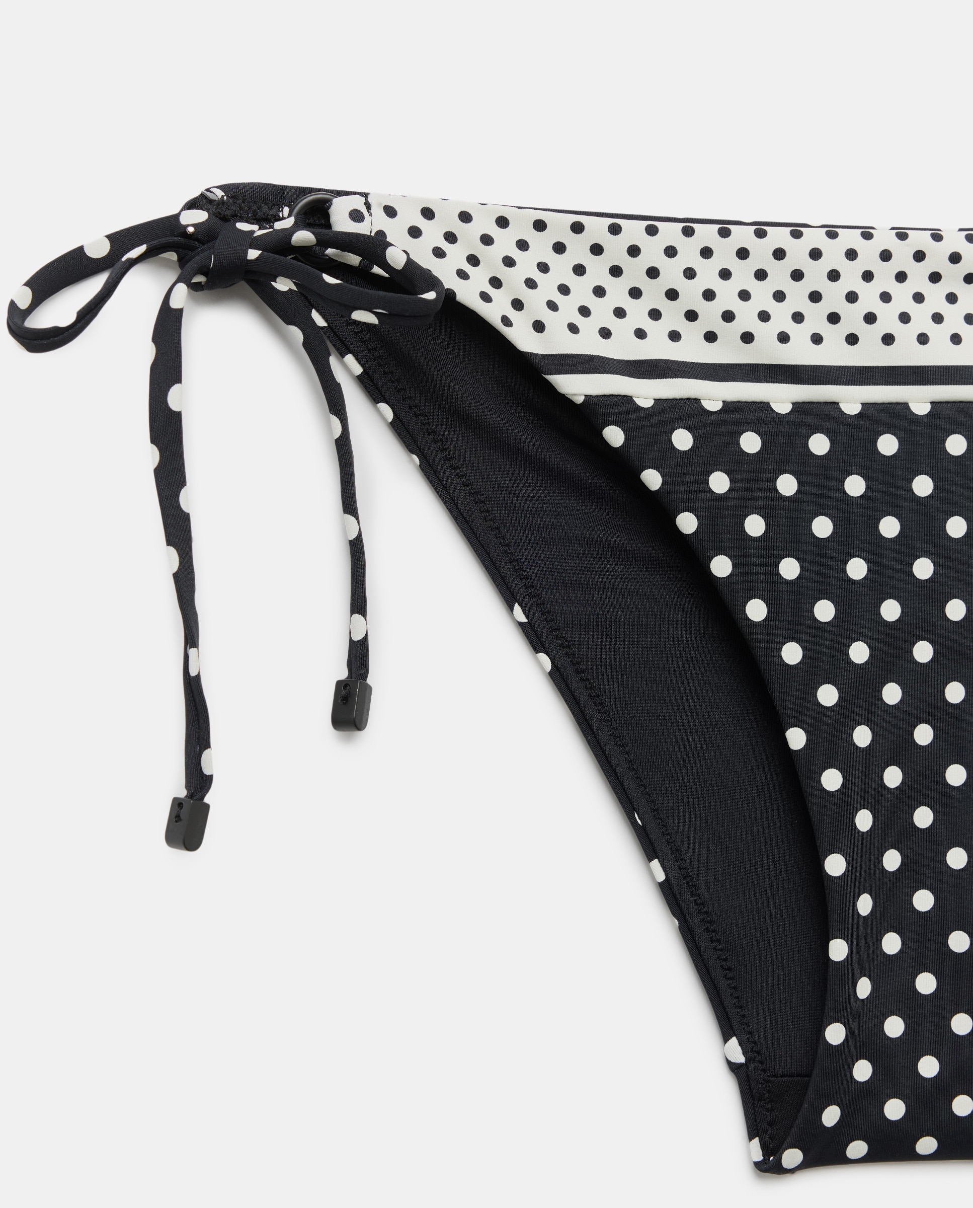 Cueca de Laço Fino às Riscas e Bolinhas Preto-5