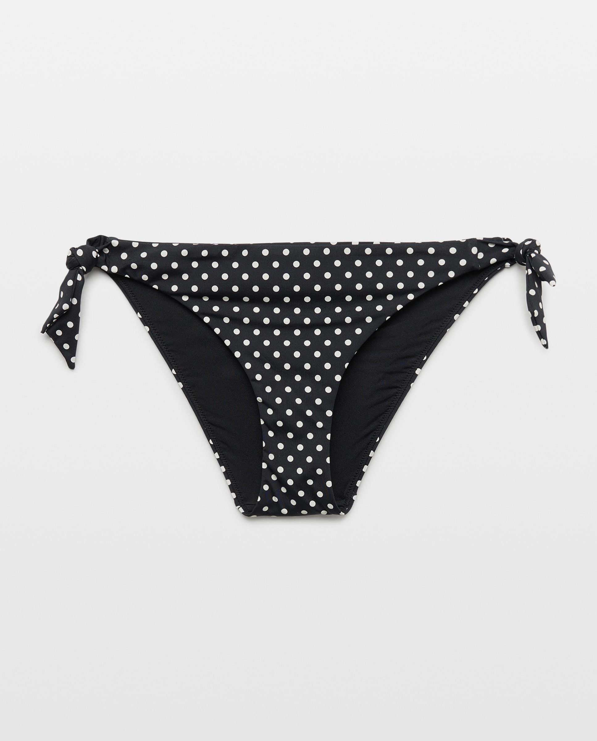 Cueca de Laço Largo às Riscas e Bolinhas Preto-4