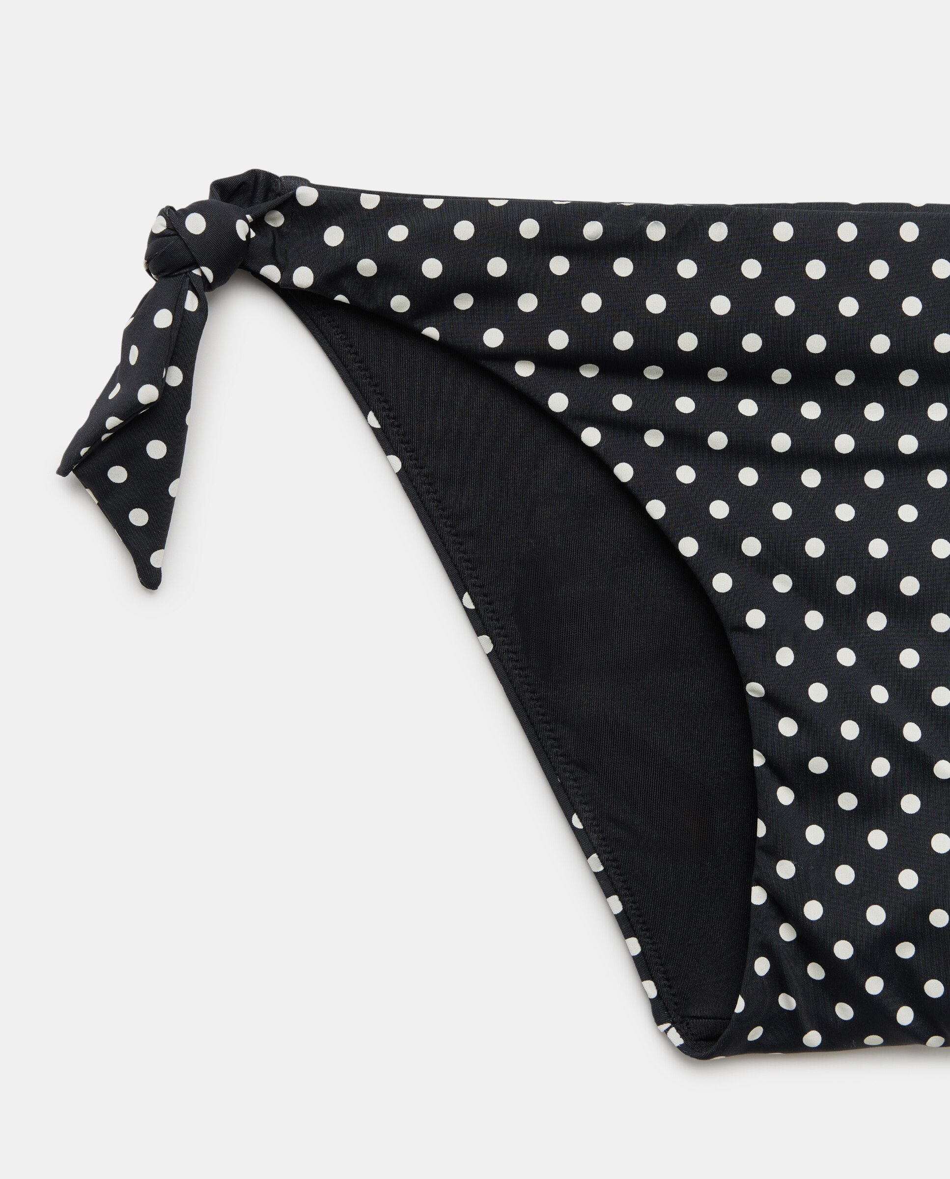 Cueca de Laço Largo às Riscas e Bolinhas Preto-5