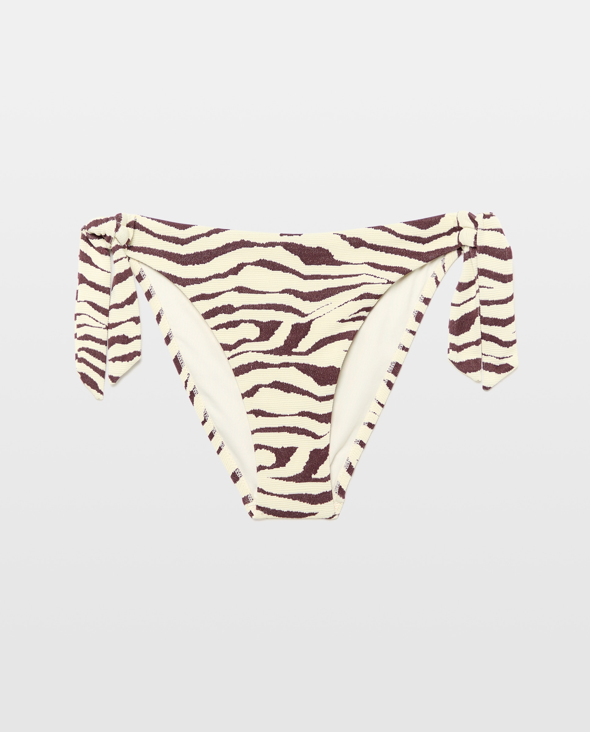 Cueca de Biquíni com Estampado Castanho-4