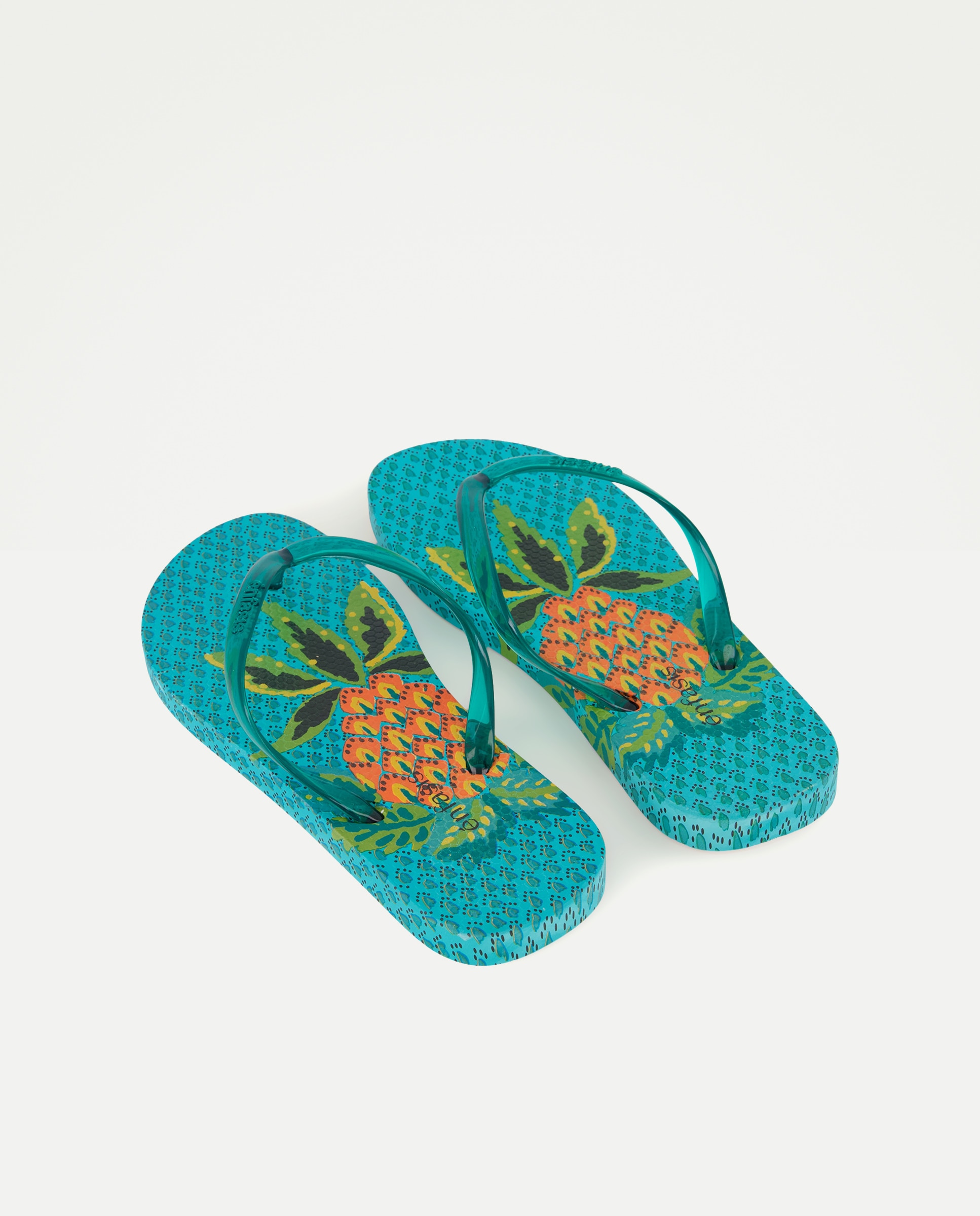 Flip flop de mujer con lunares - Énfasis - Marrón Verde-3