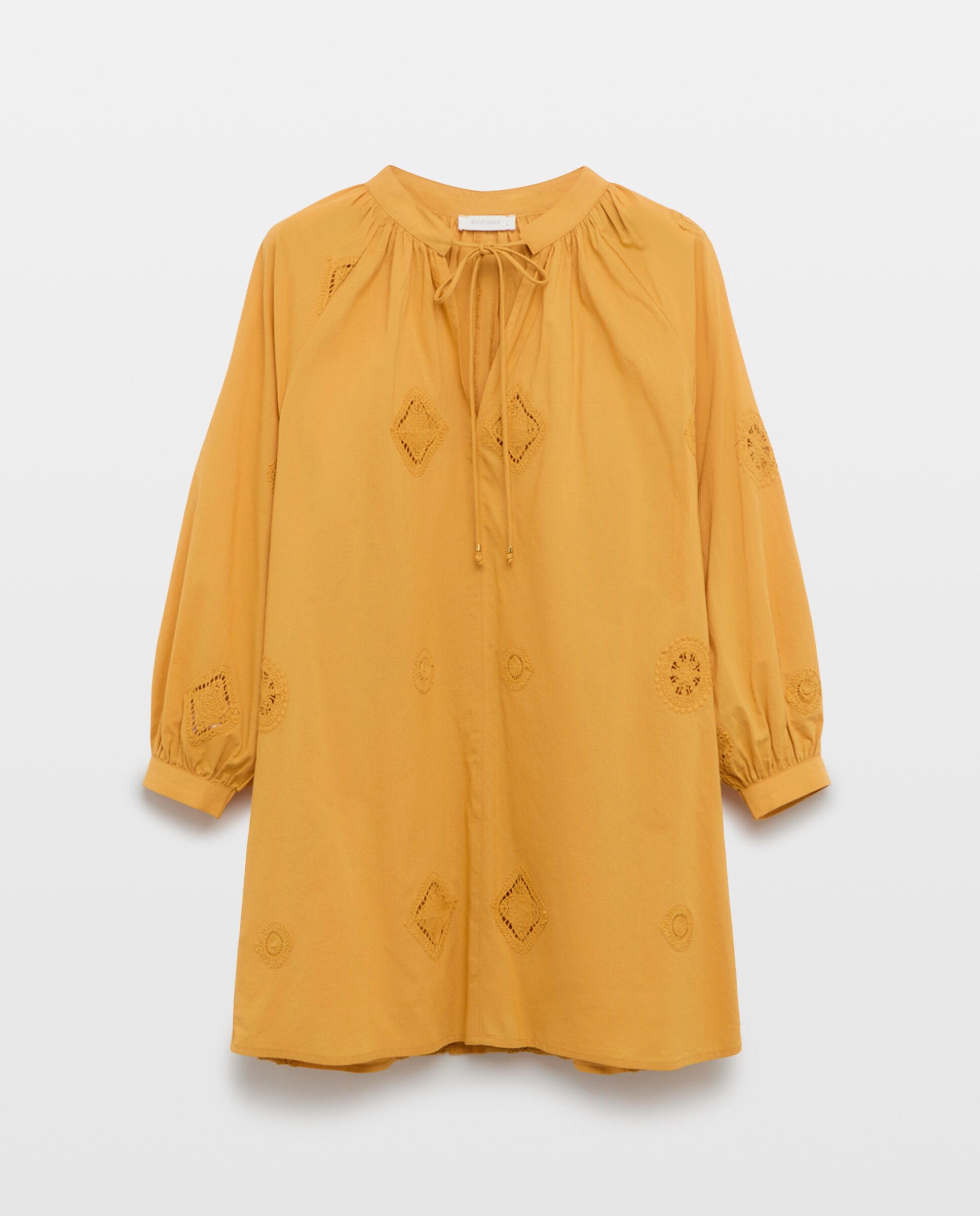 Kaftan de mujer con bordados - Énfasis - Verde Pato 300 Amarillo-4