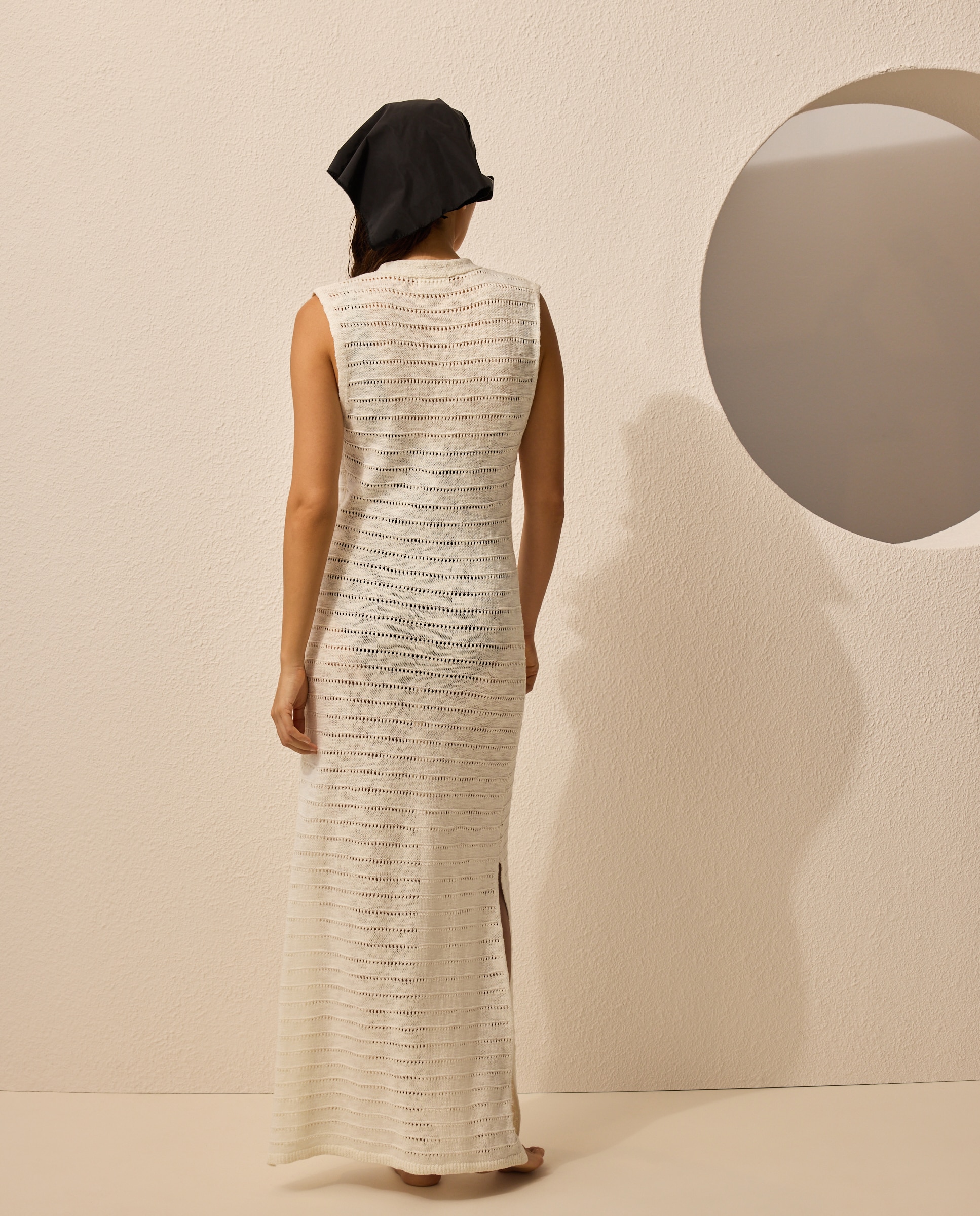 Vestido de Crochet com Botões 120 Cru-3