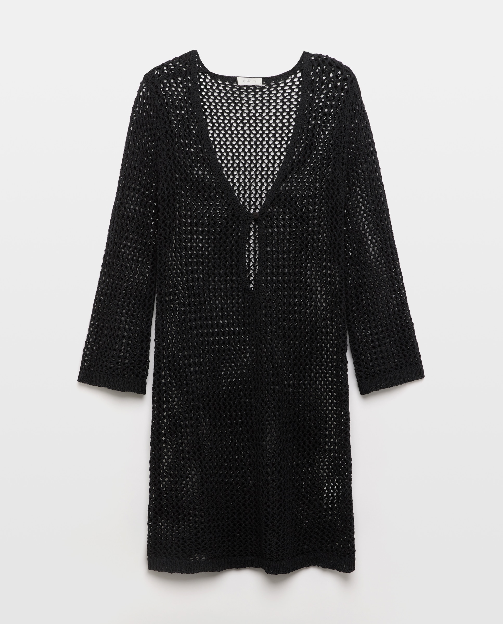 Vestido com Detalhe de Argola Preto-2