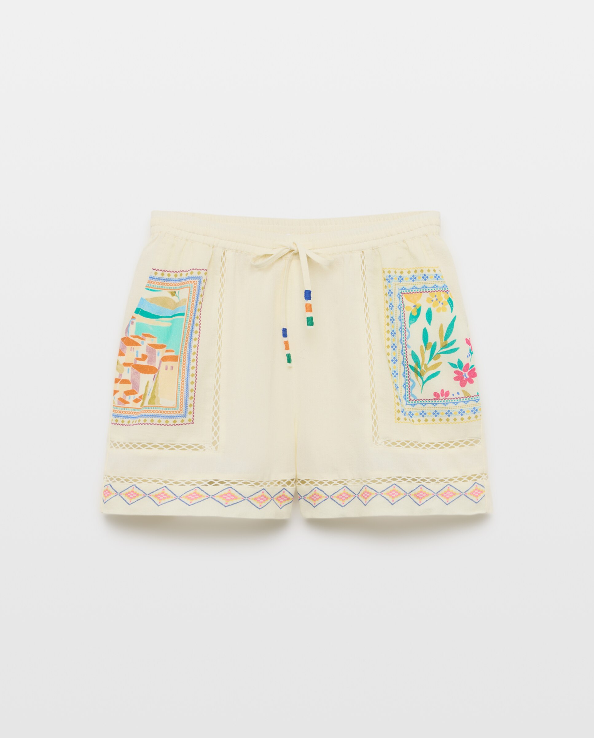 Énfasis - Pantalón de baño con dibujo frontal de mujer.