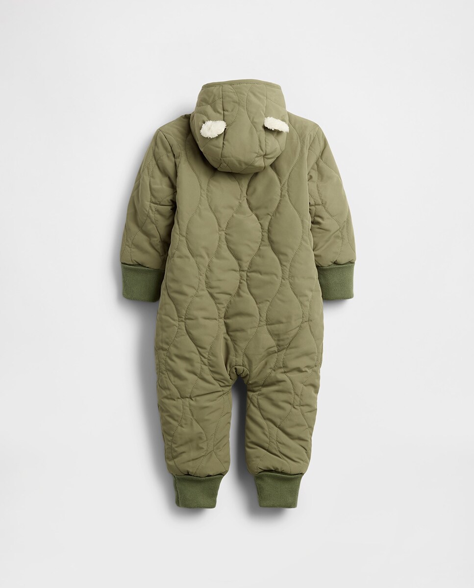 Macacão de Felpa Acolchoado de Bebé Verde-2