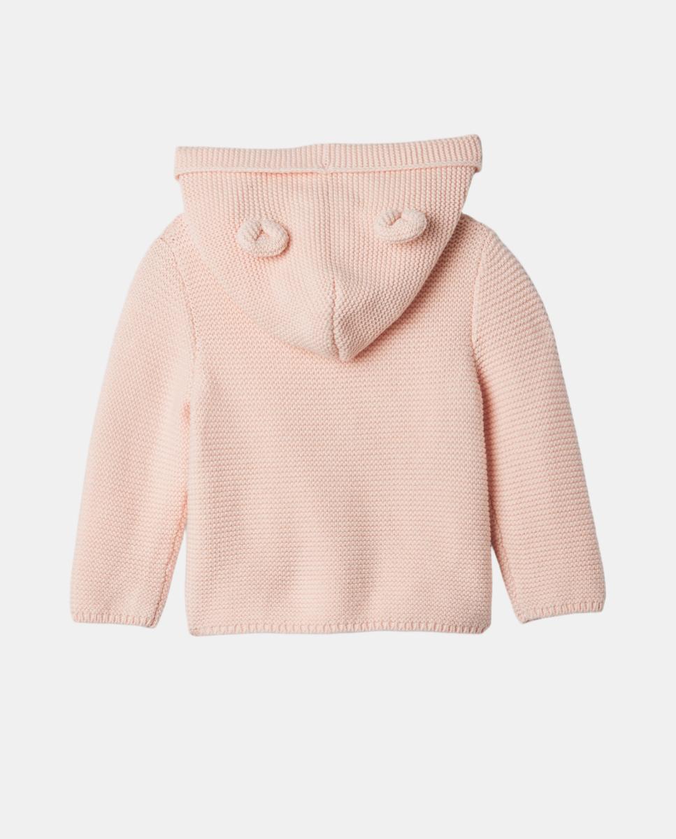 Chaqueta suave de bebé con capucha y cierre frontal con botones - Gap - Rosa Rosa-2