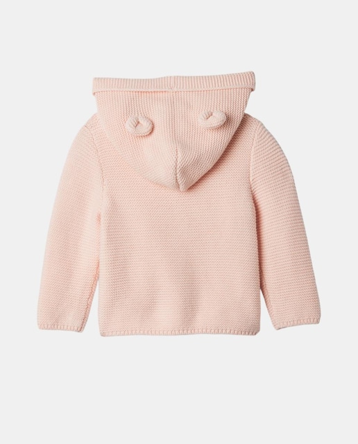 Chaqueta suave de bebé con capucha y cierre frontal con botones