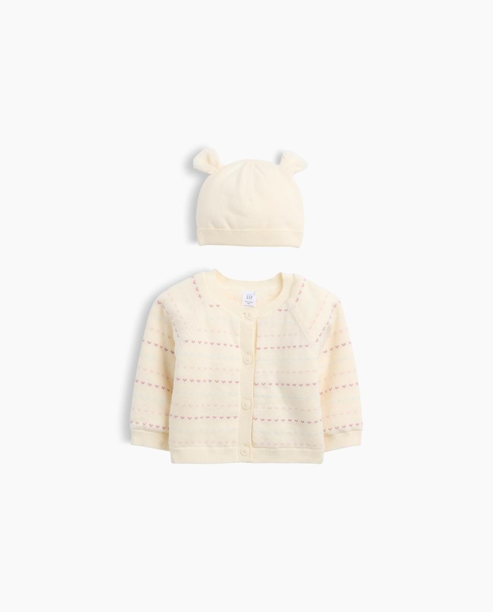 Imagem 0 de Conjunto de Camisola e Gorro de Bebé com Apliques e Estampado de Fantasia