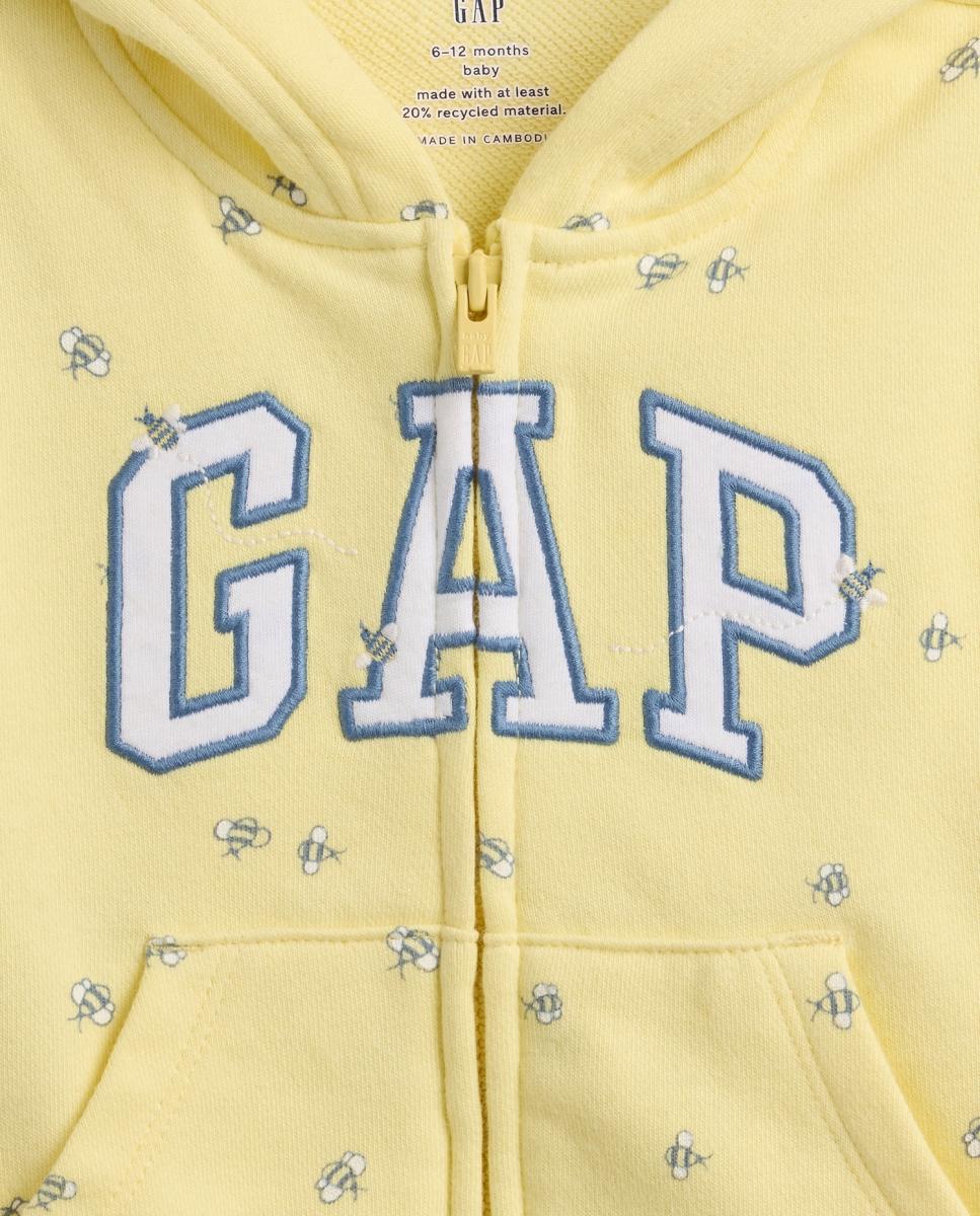 Sweatshirt de Bebé com Capuz e Logótipo Amarelo-3