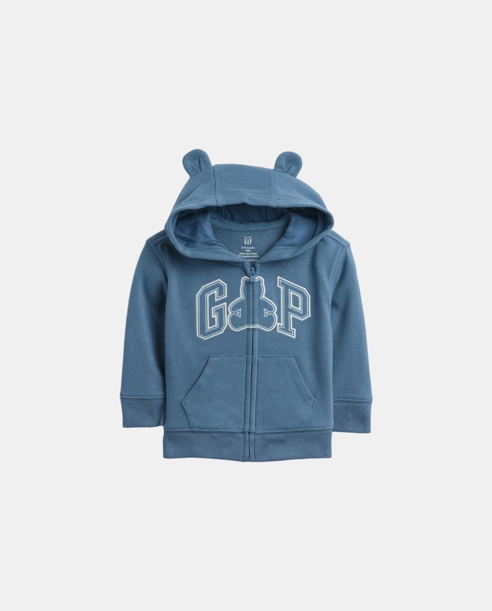 Sweatshirt de Bebé com Capuz e Logótipo Gap Azul-1