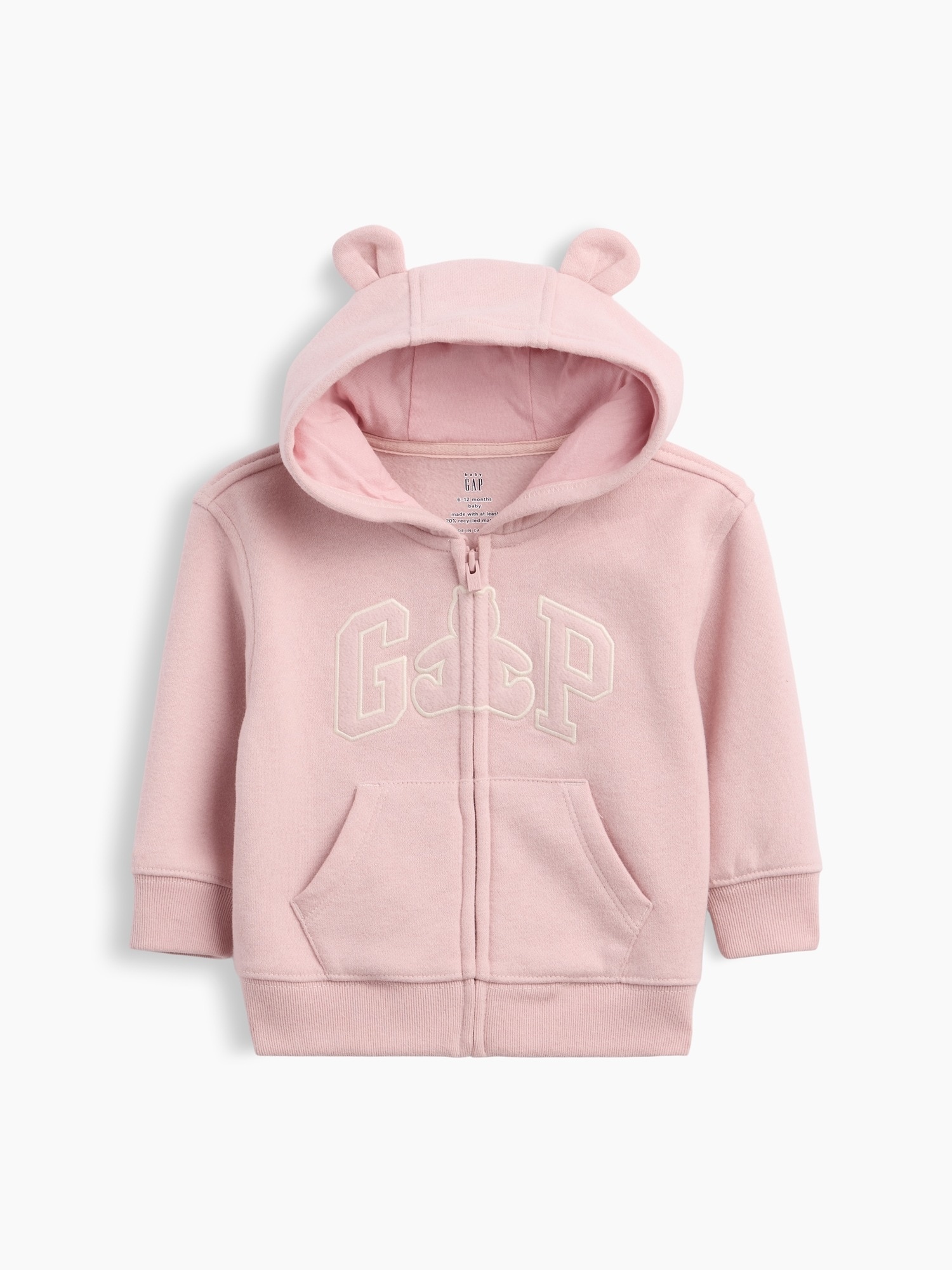 Sudadera de bebé con capucha y logo - Gap - Rosa Rosa-1