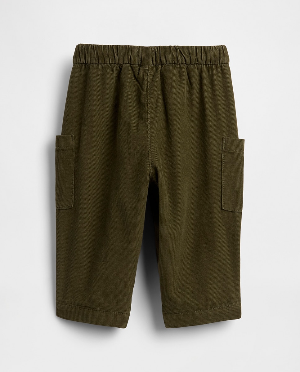 Calças de Bombazina de Bebé Verde-2