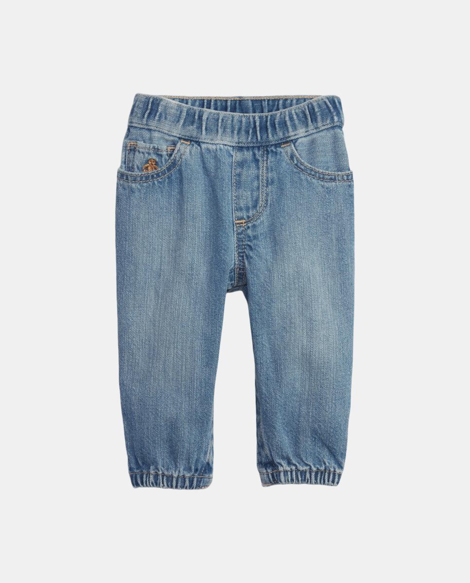 Imagen 0 de Pantalón vaquero de bebé tipo bubble con cintura elástica