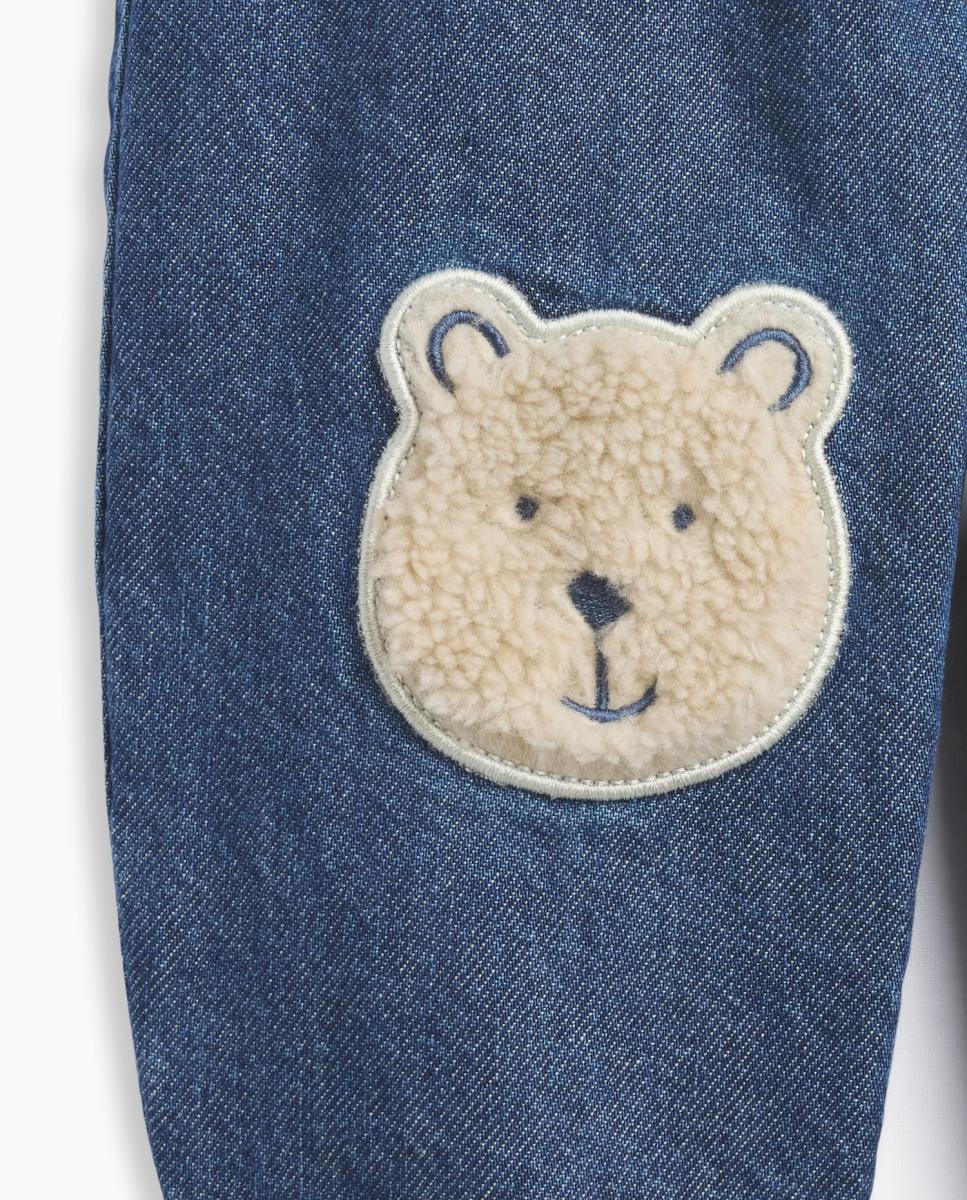 Imagen 2 de Pantalón de bebé denim con bolsillos y rodilleras fantasía - Gap - Azul Azul
