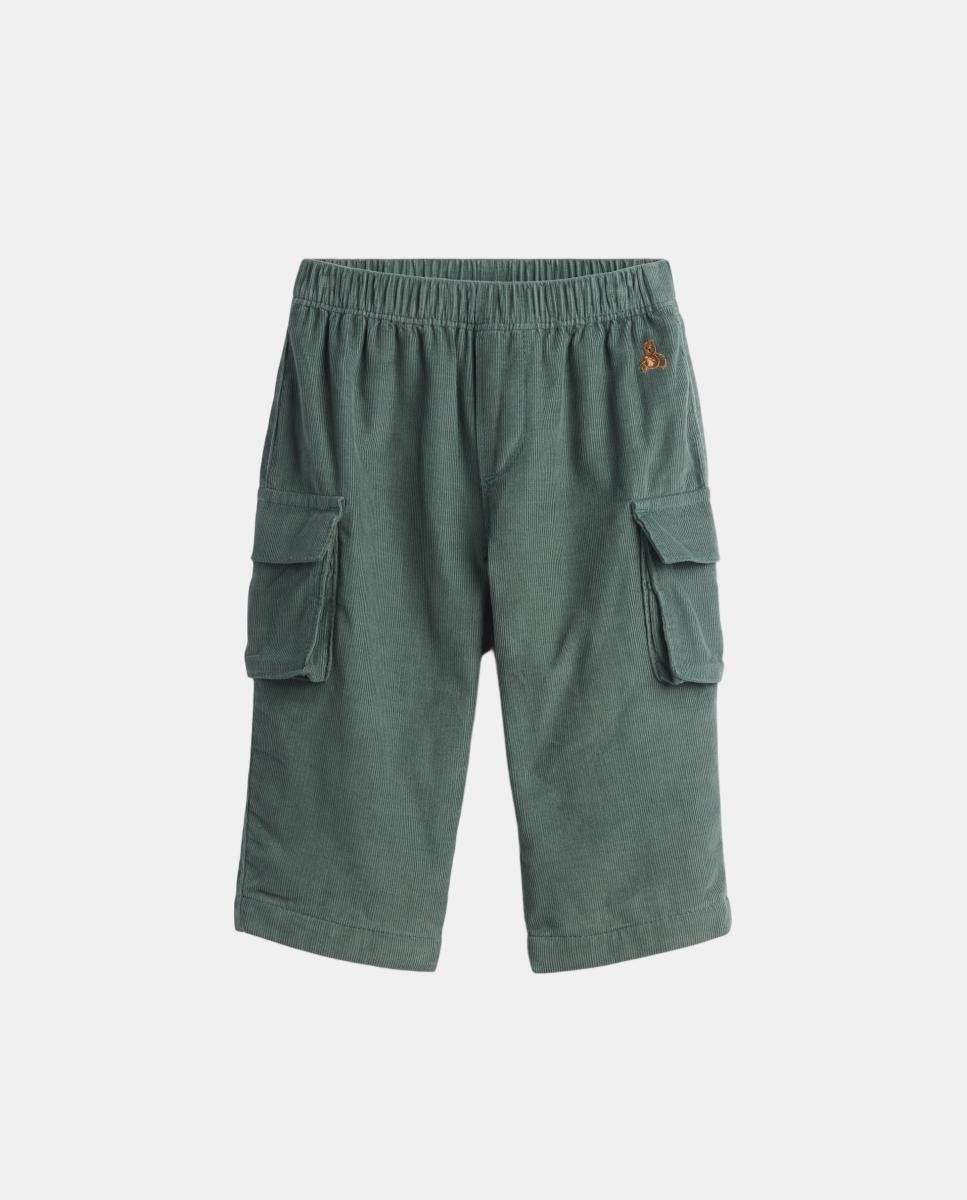 Imagen 0 de Pantalón de bebé tipo cargo largo Verde