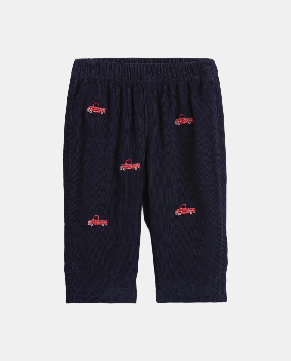 Pantalón de bebe de pana con cintura elástica y bordados - Gap - Azul Azul-1