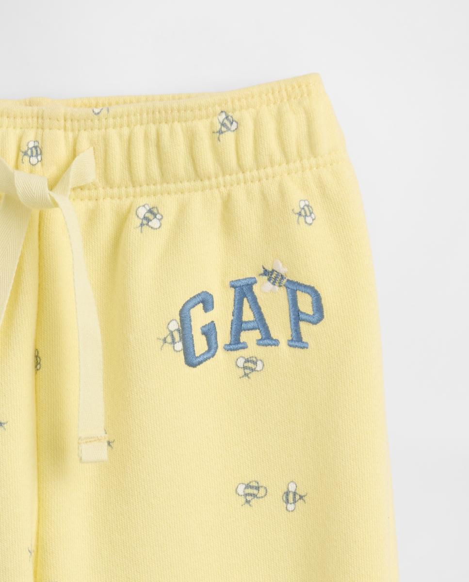 Joggers de Felpa Lisas de Bebé com Logótipo Gap Amarelo-3