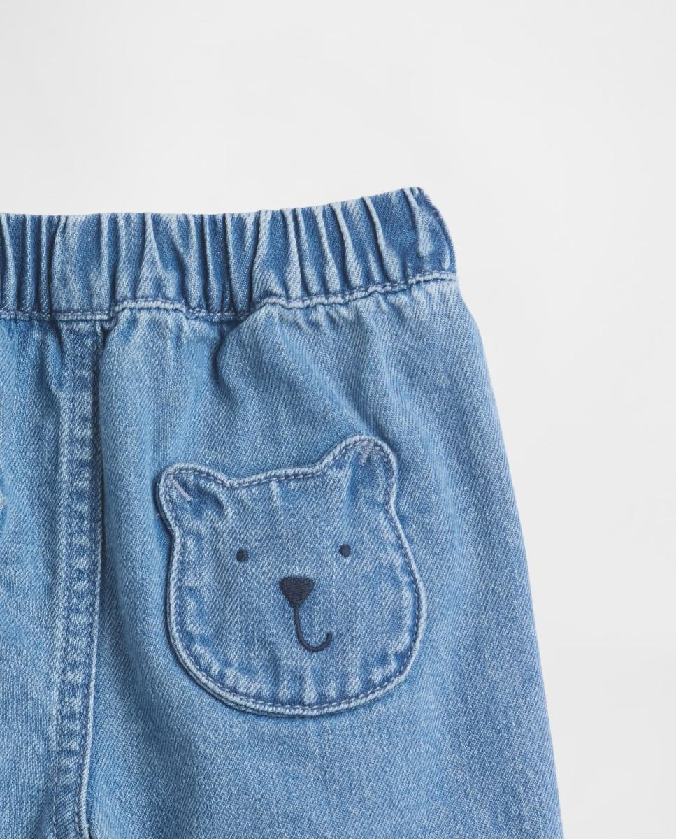 Calções de Ganga de Bebé com Bolsos Gap Azul-claro-3