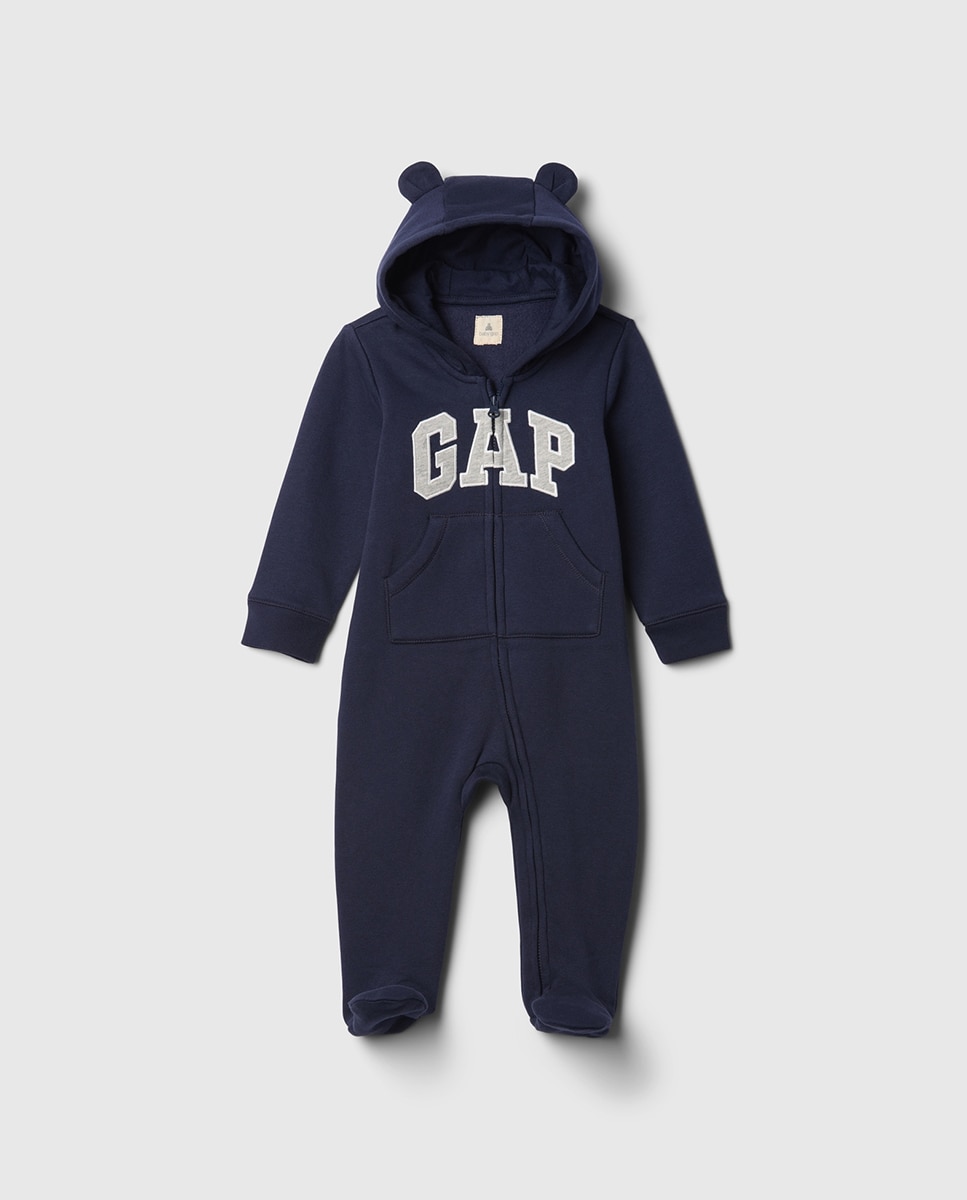 Imagem 0 de Babygrow de Bebé com Apliques de Orelhas no Capuz e Logótipo Central