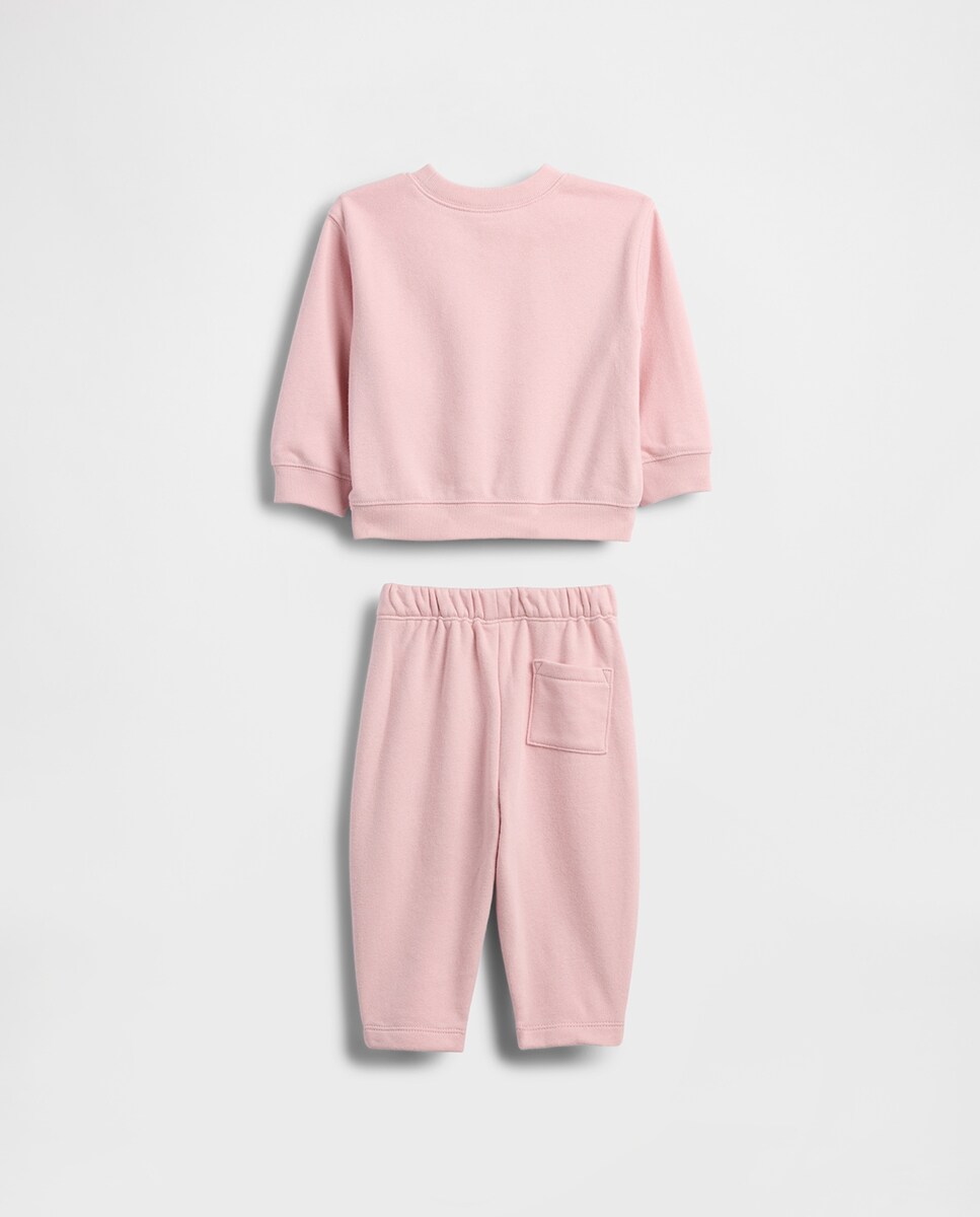 Conjunto de Malha de Bebé com Logótipo Vintage Rosa-2