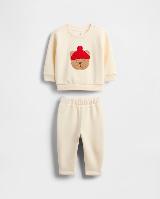 Imagen 0 de Conjunto de bebé sudadera y pantalón en tejido en tejido VintageSoft y estampado Brannan Bear
