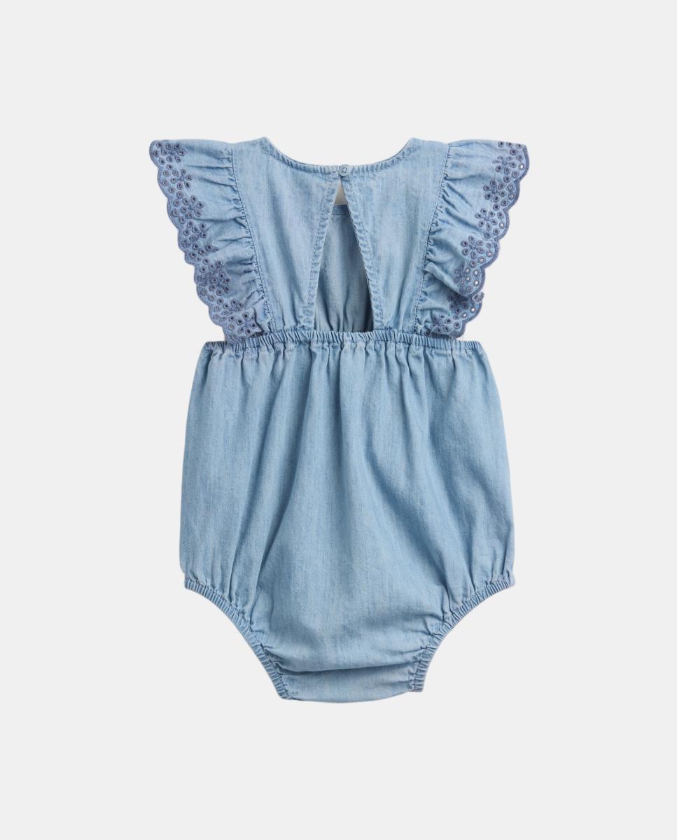 Body de Ganga de Bebé com Folhos Azul-claro-2