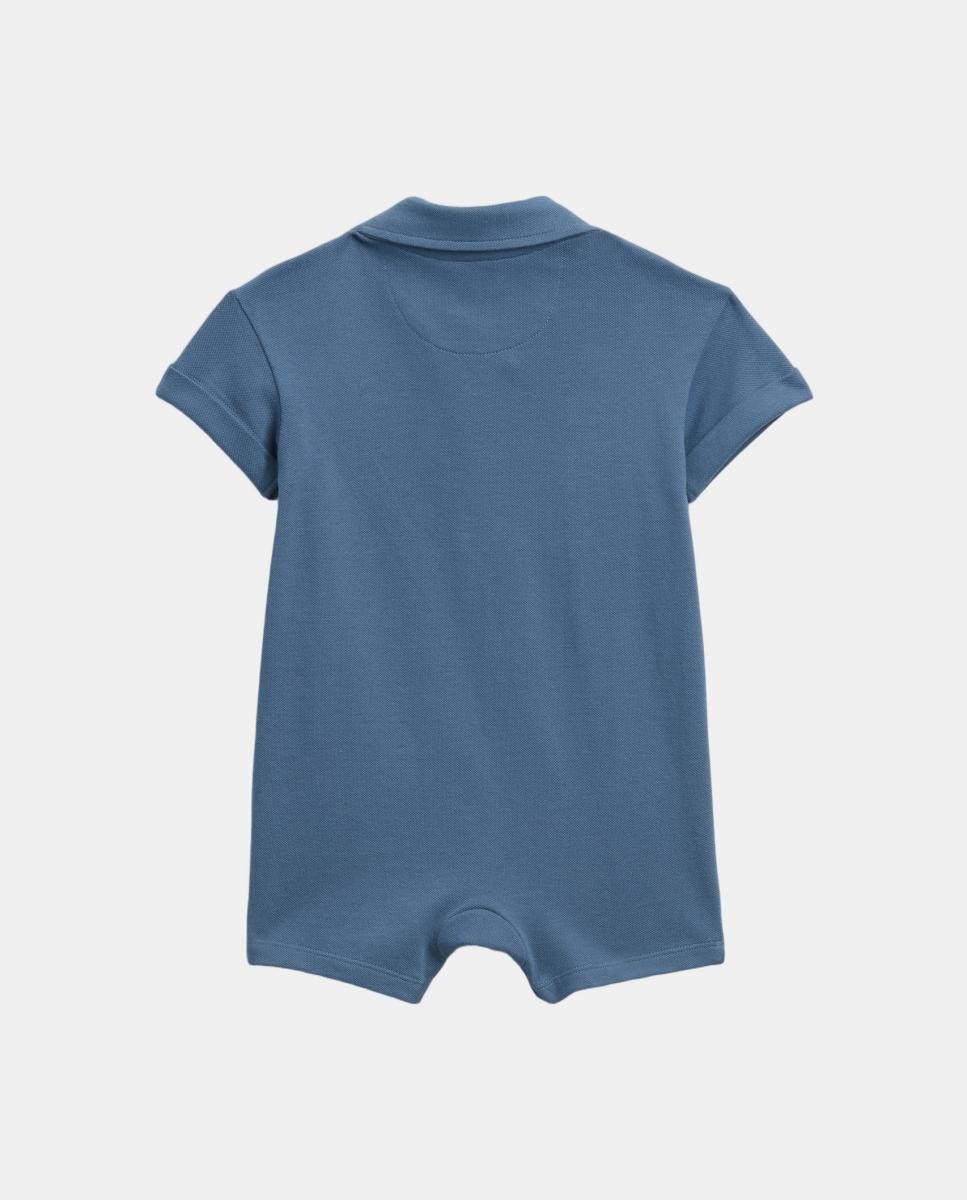 Babygrow Liso Curto de Bebé com Colarinho de Polo Gap Azul-2