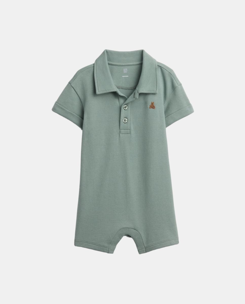 Imagem 0 de Babygrow Liso Curto de Bebé com Colarinho de Polo