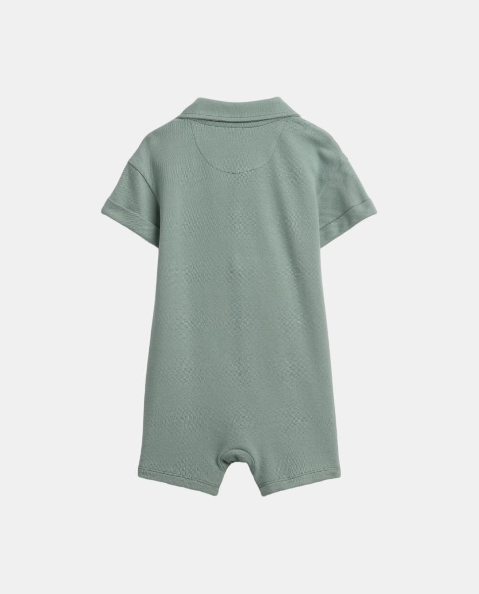 Babygrow Liso Curto de Bebé com Colarinho de Polo Gap Verde-2