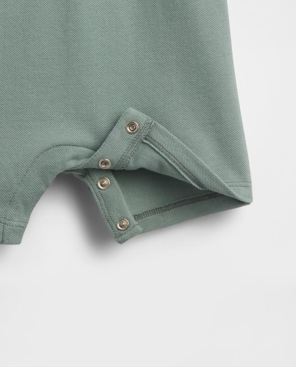 Babygrow Liso Curto de Bebé com Colarinho de Polo Gap Verde-3