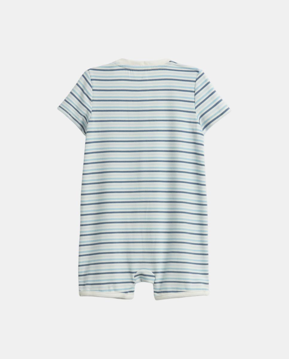 Babygrow de Bebé com Manga Curta e Fecho de Correr à Frente Gap Azul-claro-2