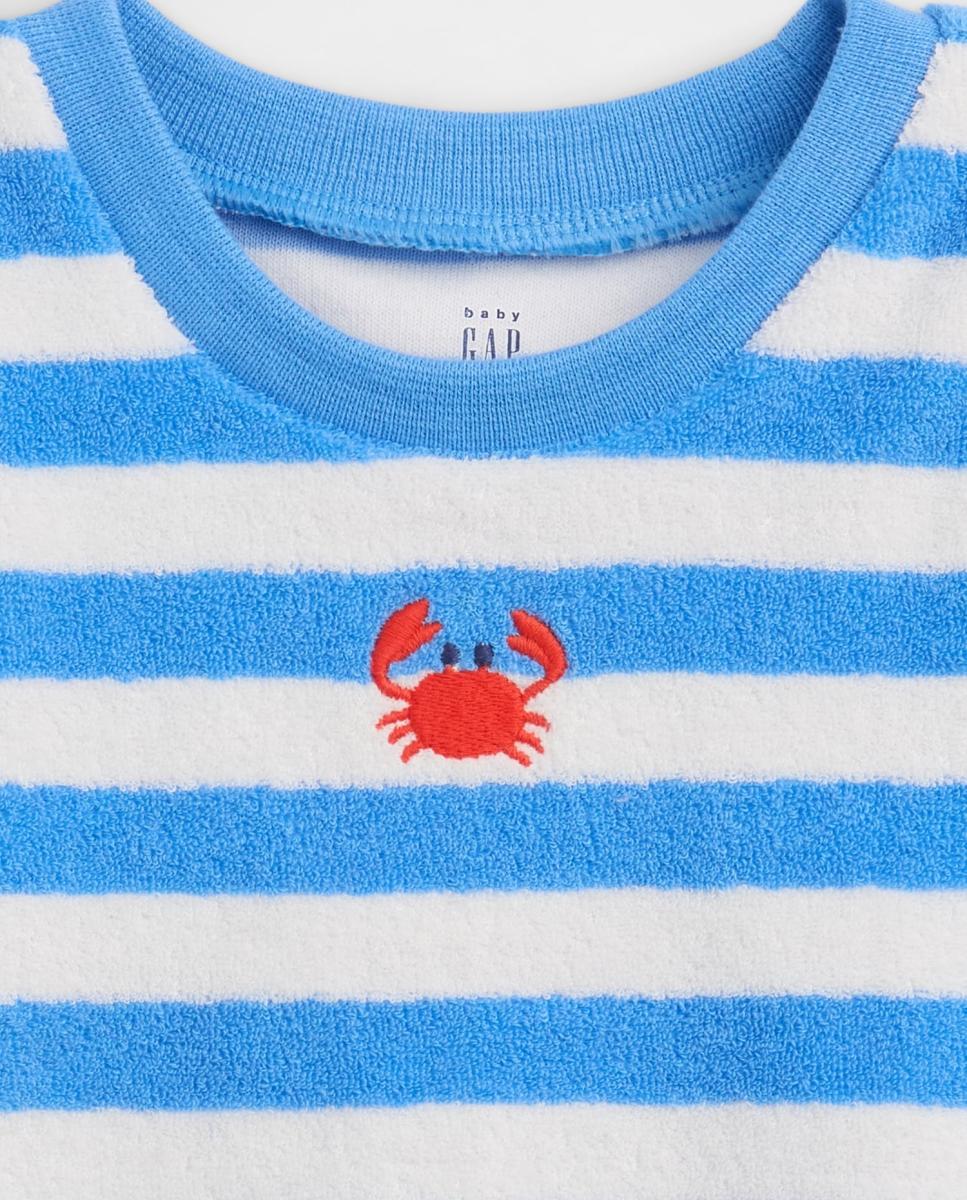 Conjunto de Bebé com T-shirt sem Mangas e Calções com Estampado à Frente Gap Azul-claro-4