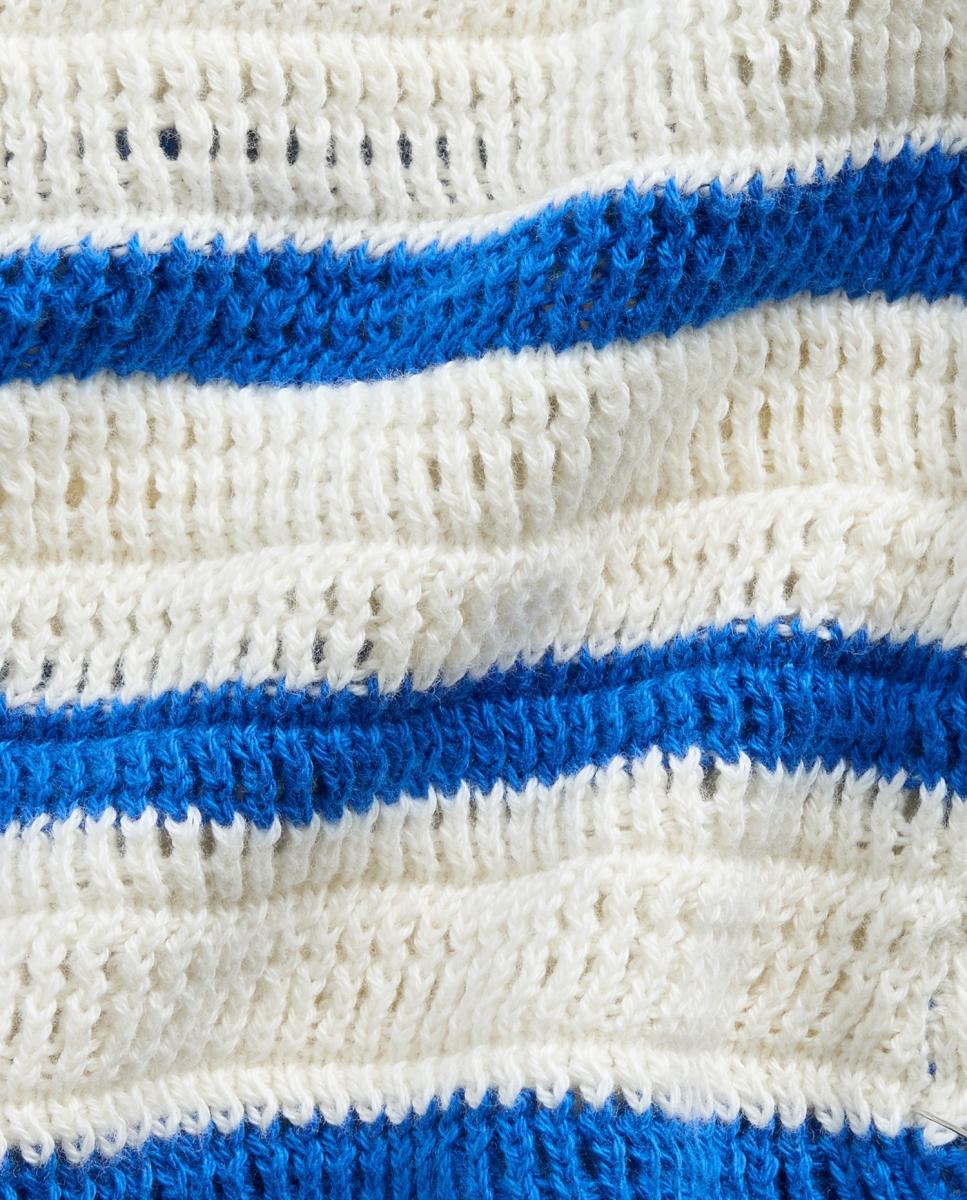 Conjunto de Bebé com Camisola de Malha e Calções com Gola com Lapela Azul-3