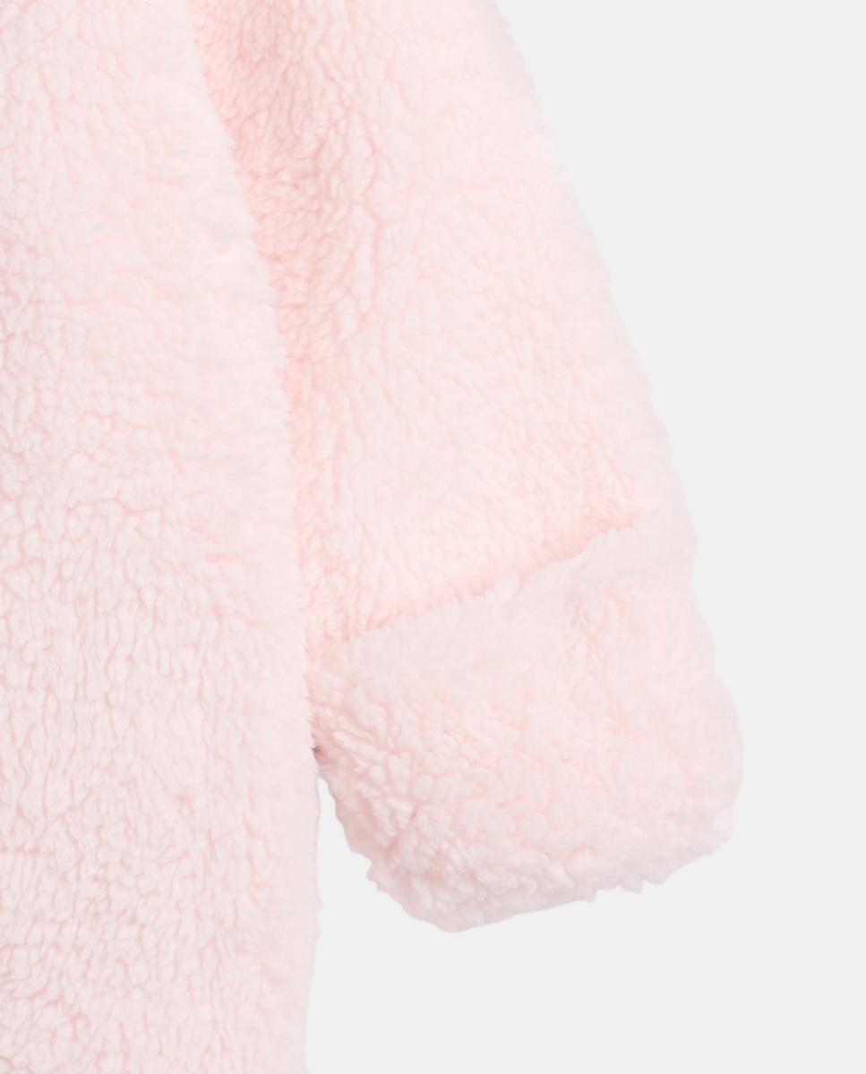 Babygrow de Bebé com Manga Comprida e Capuz Rosa-claro-3