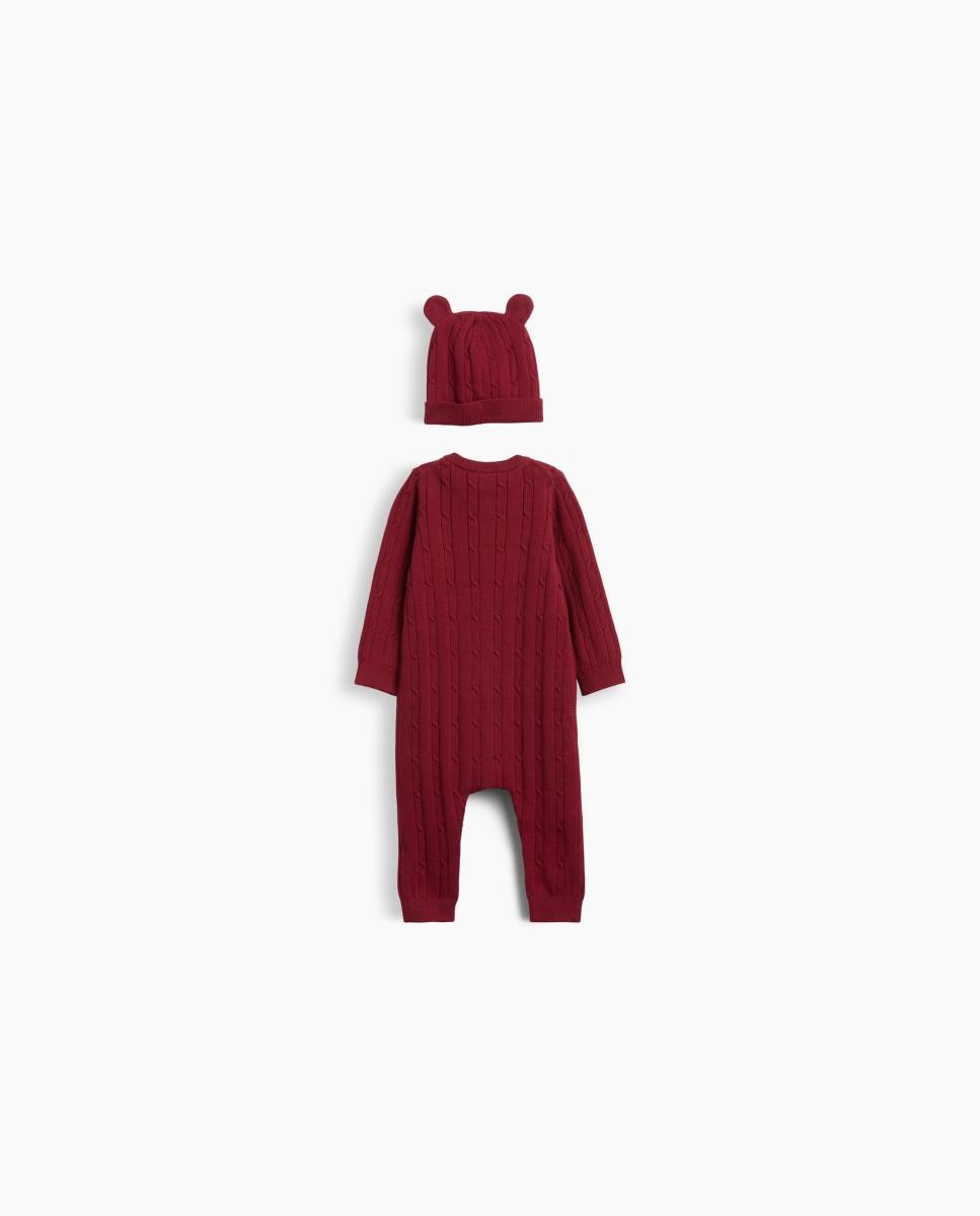 Imagen 2 de Pelele de bebé con gorro y sueter trenzado - Gap - Burdeos Burdeos