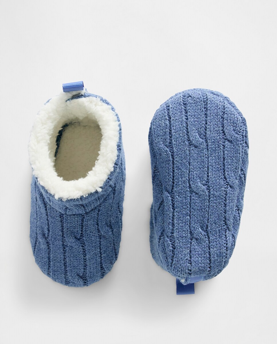 Botas de Bebé com Forro de Sherpa Azul-3