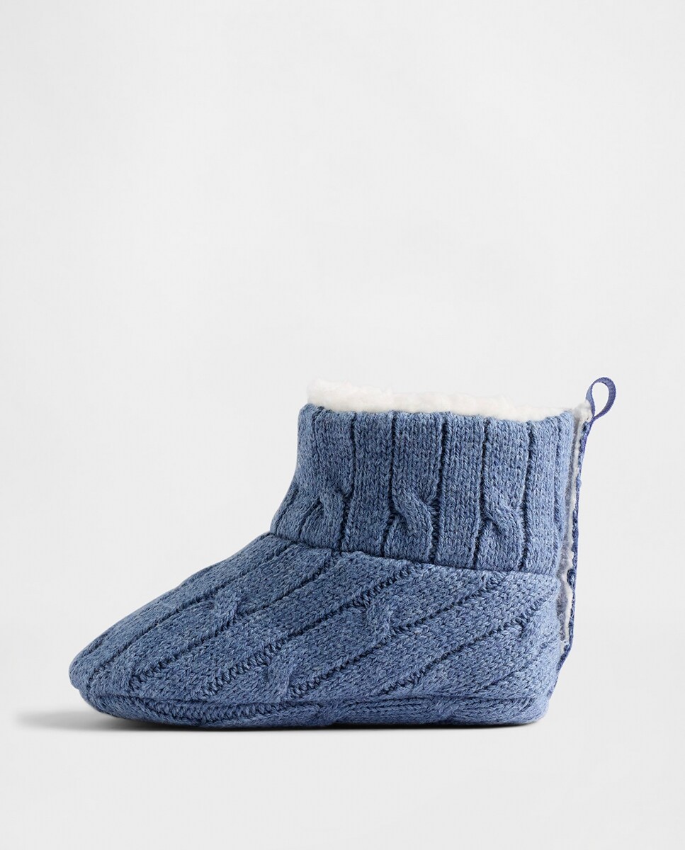 Botas de Bebé com Forro de Sherpa Azul-5