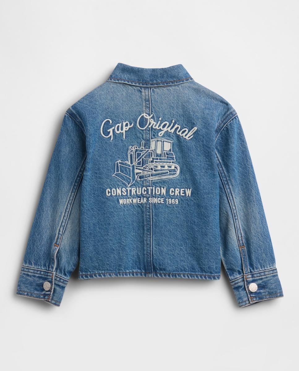 Blusão de Ganga de Bebé com Bolsos Gap Azul-claro-3