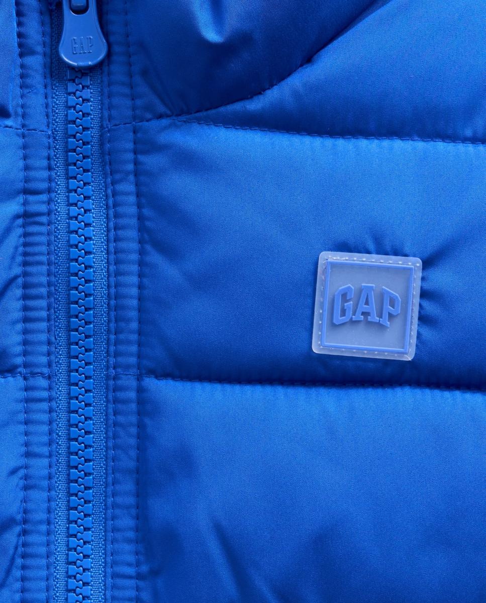 Colete Acolchoado de Bebé com Fecho de Correr Azul-4