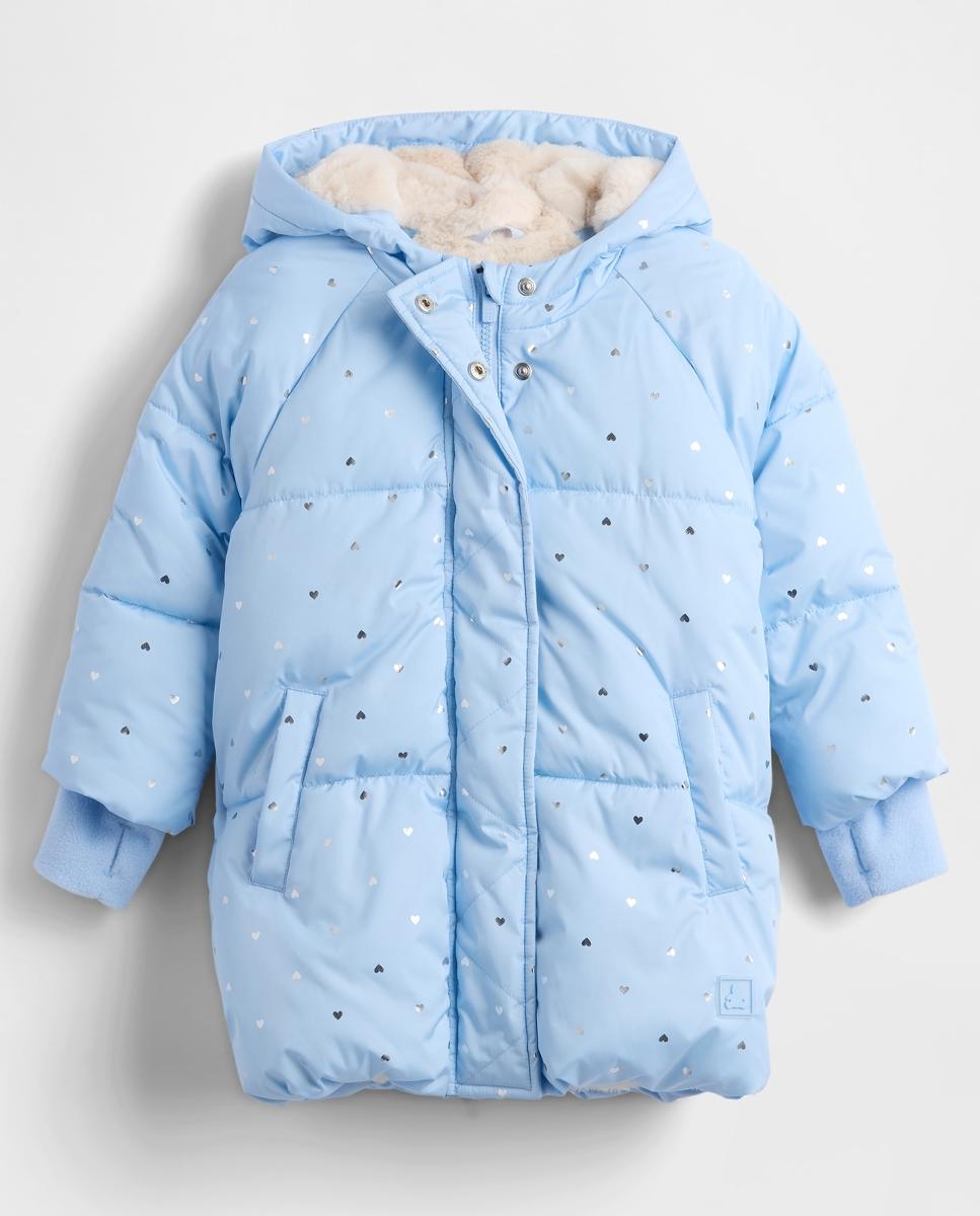 Sobretudo Acolchoado Resistente à Água Azul-claro-1