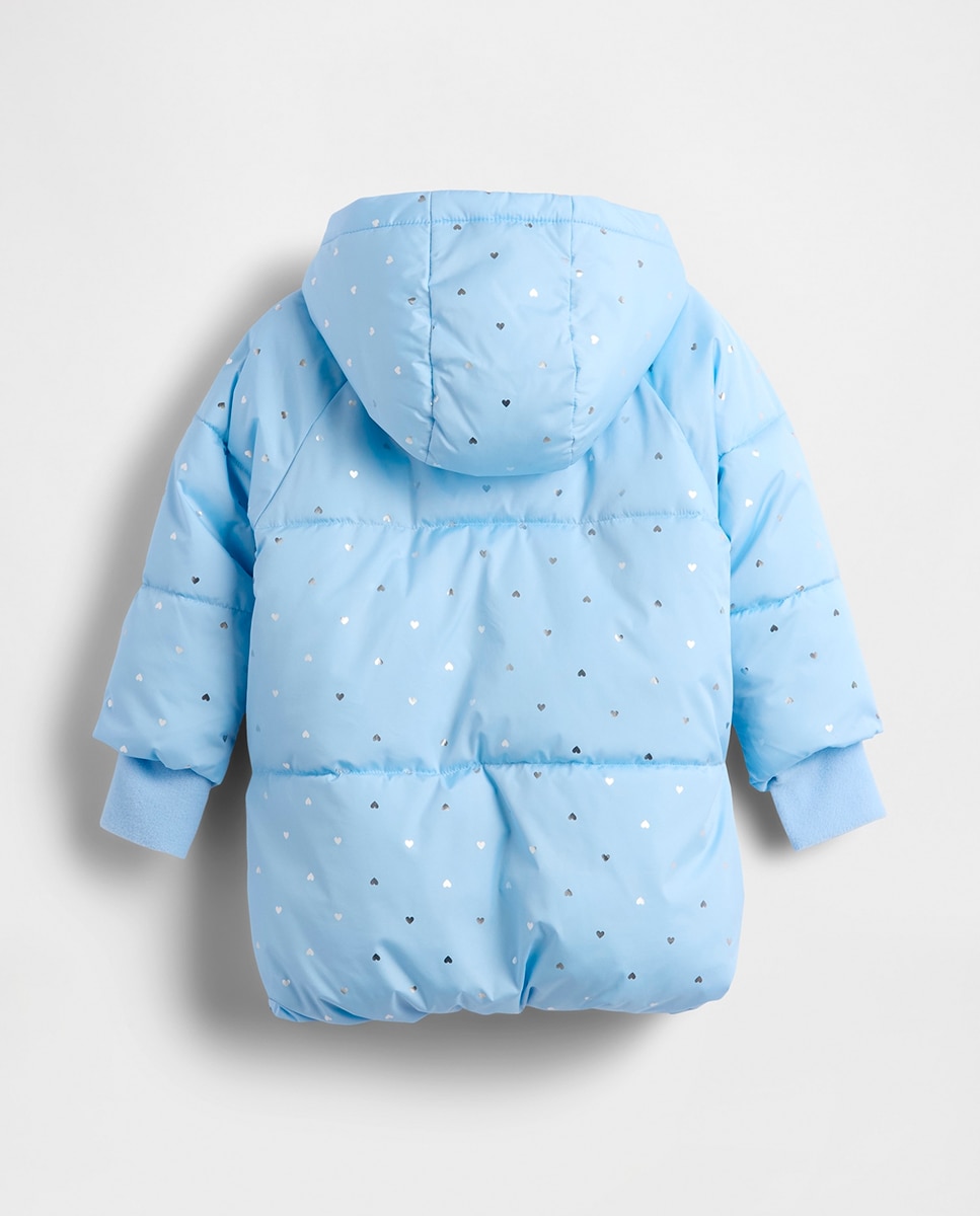 Sobretudo Acolchoado Resistente à Água Azul-claro-2